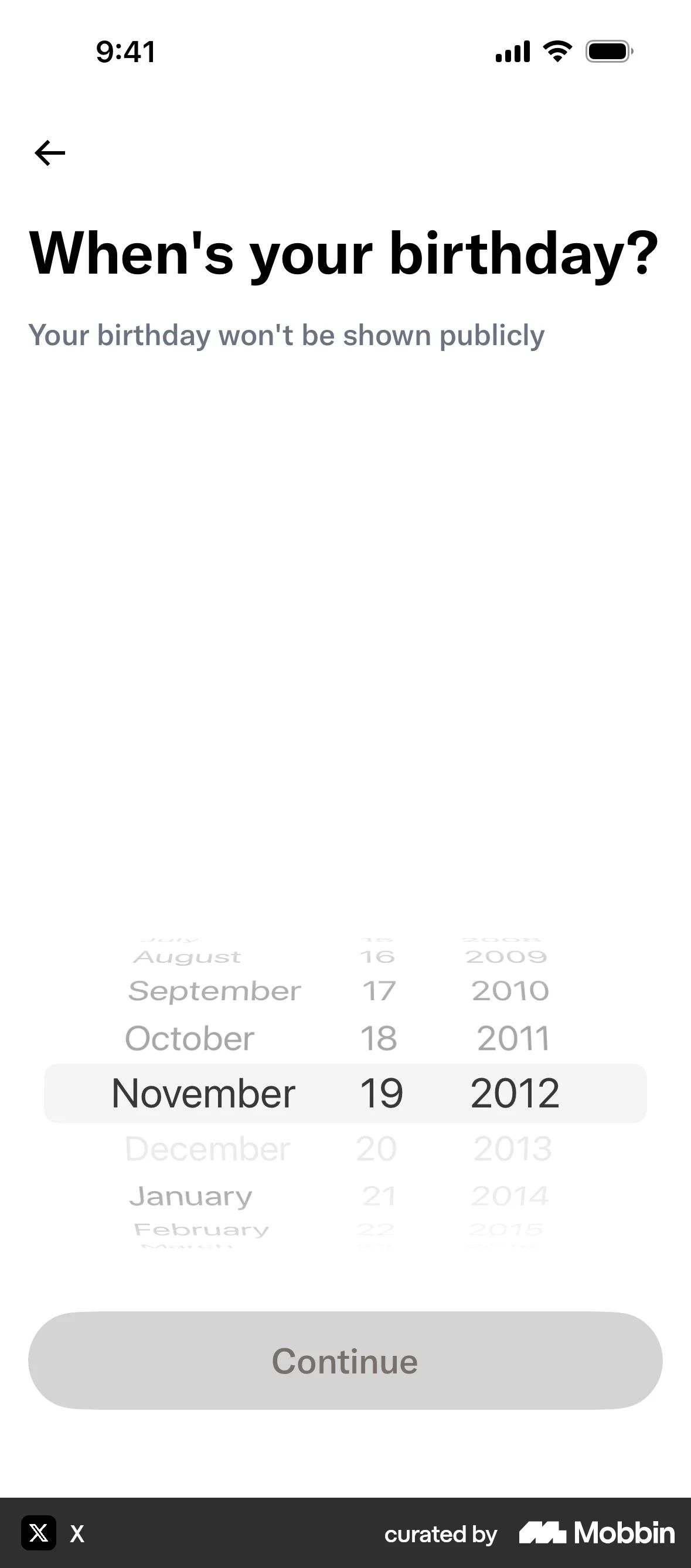Onboarding on X (ios) screen 3