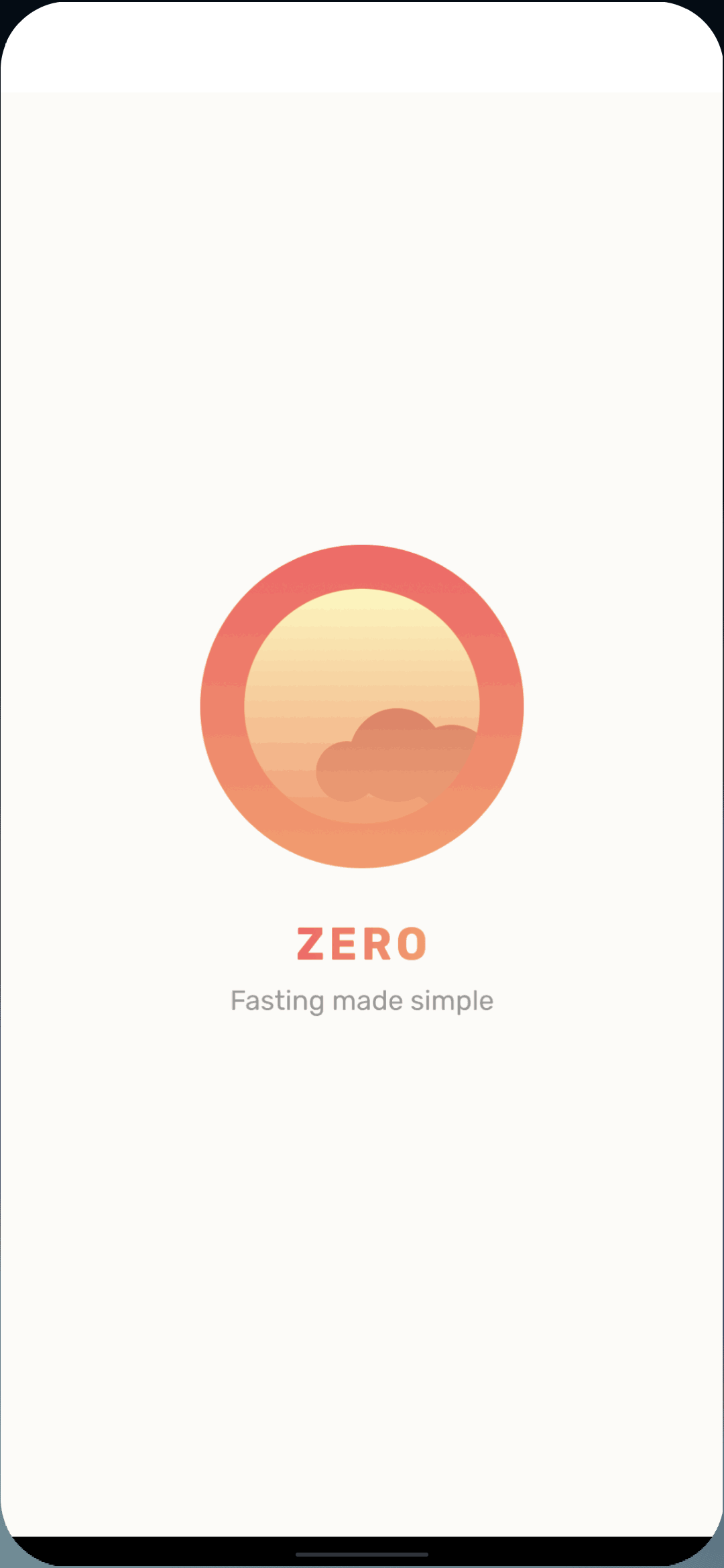 Zero Android Health & Fitness interface screenshot 1