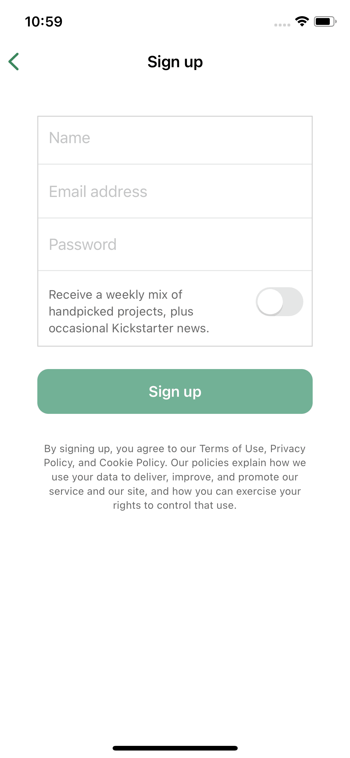 Kickstarter iOS Social Networking interface screenshot 3