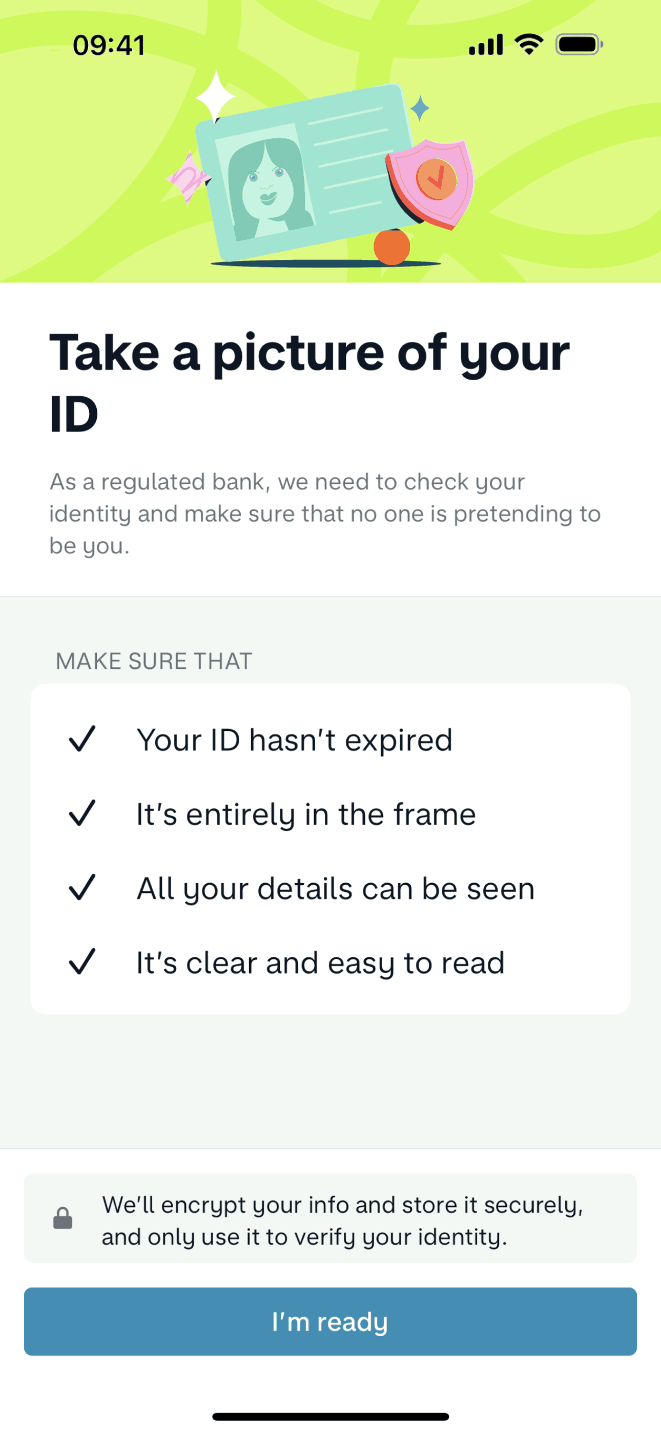 Verifying my identity on Monzo (ios) screen 2