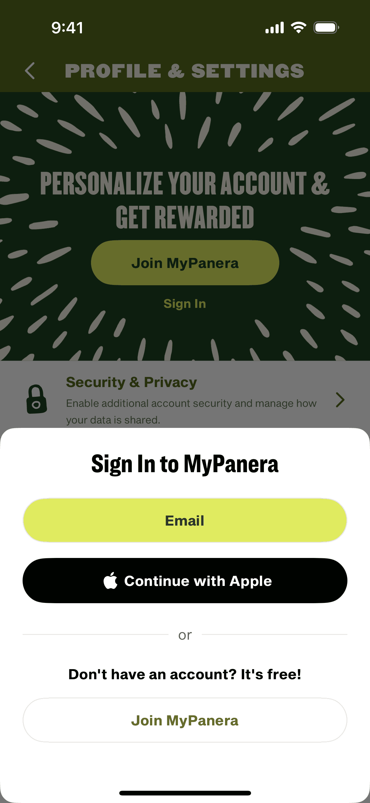 Panera Bread iOS Food & Drink interface screenshot 21