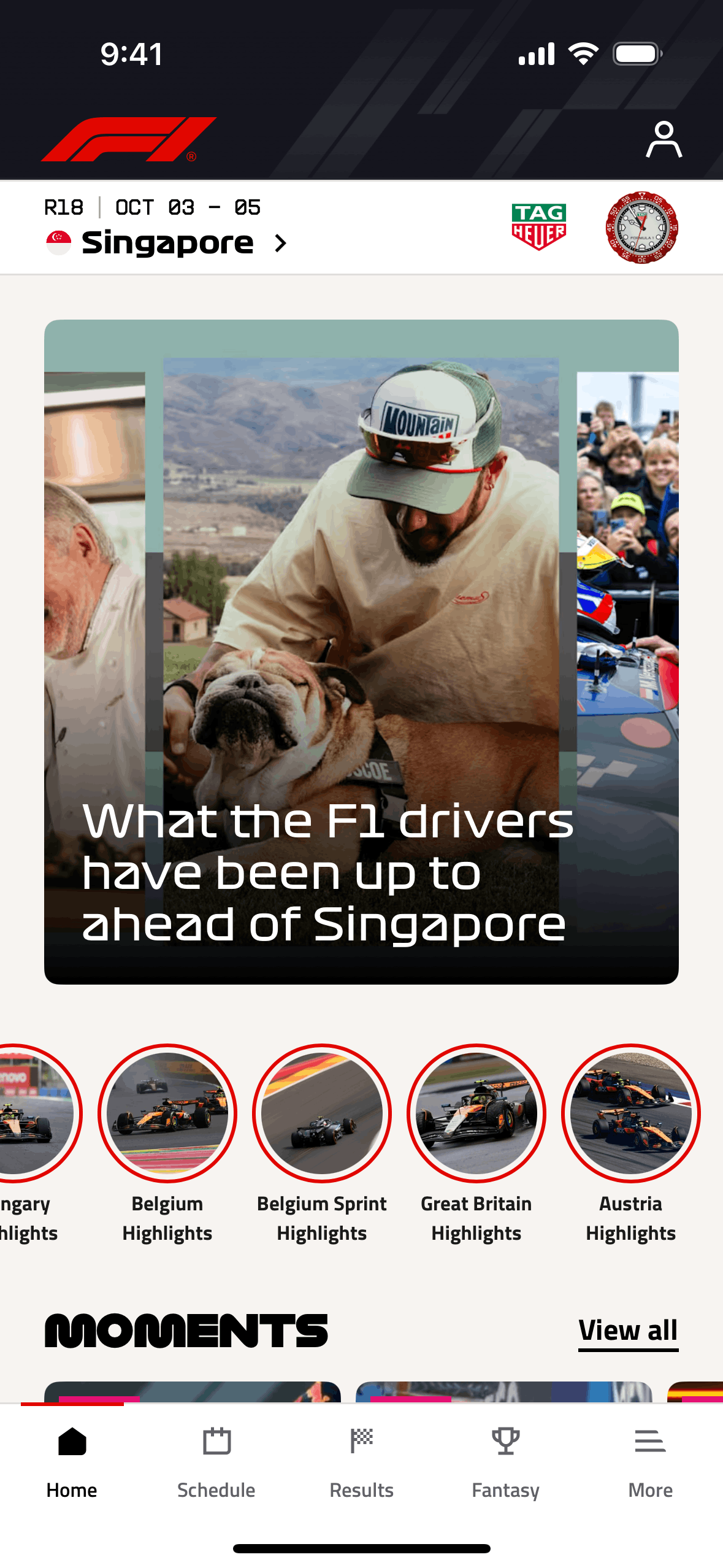 Formula 1® iOS Sports interface screenshot 11