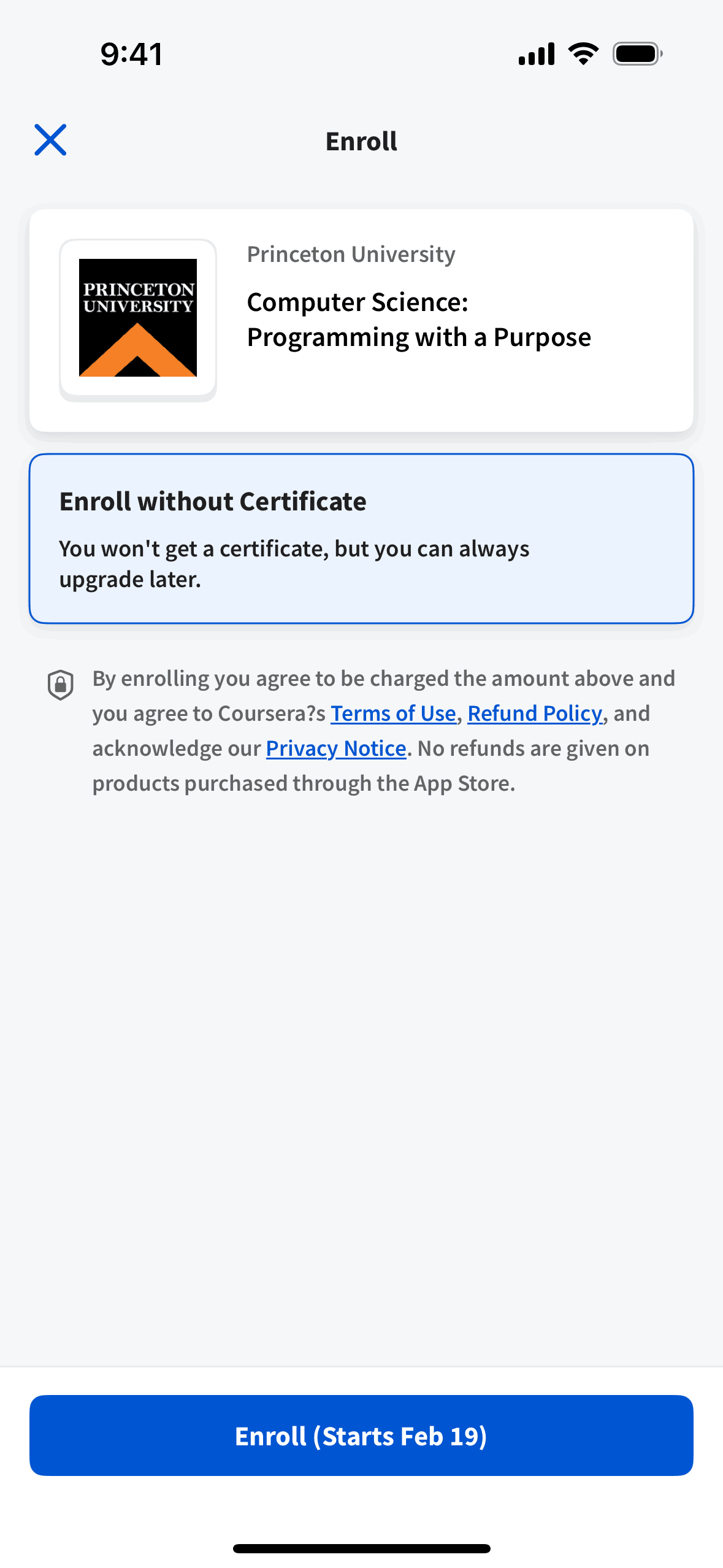Coursera iOS Education interface screenshot 18