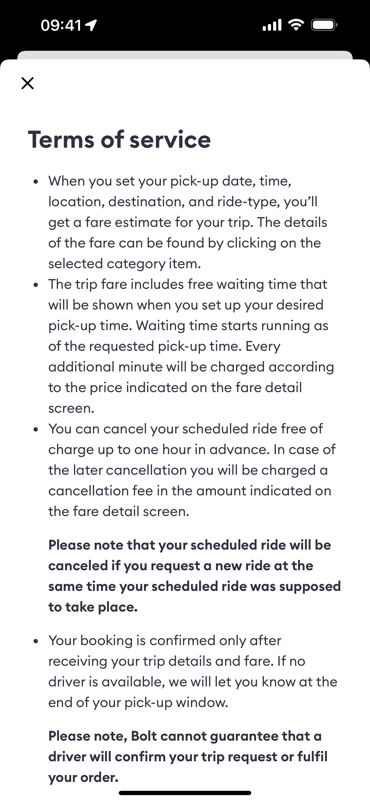 Bolt iOS Travel & Transportation interface screenshot 24