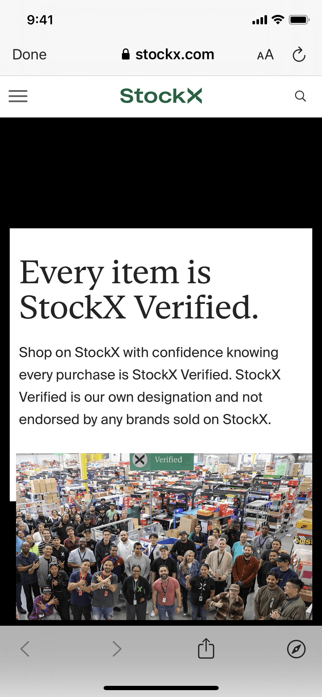 Learn more about StockX verified sneakers on StockX (ios) screen 2