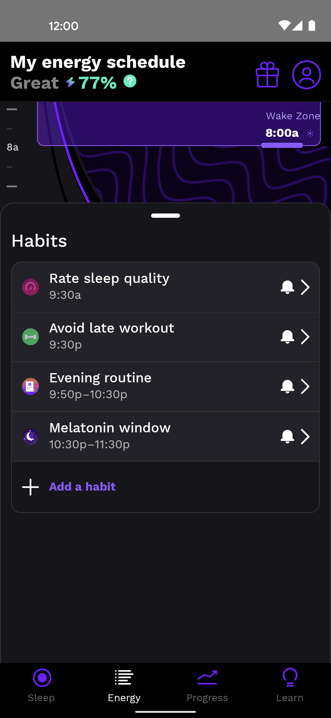 Rise Android Health & Fitness interface screenshot 3