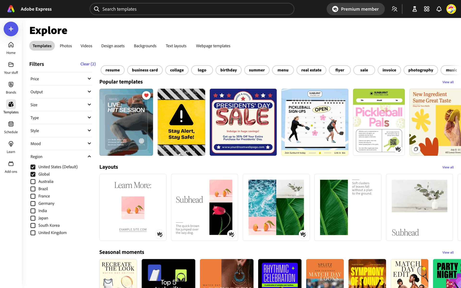 Adobe Express Web AI interface screenshot 2