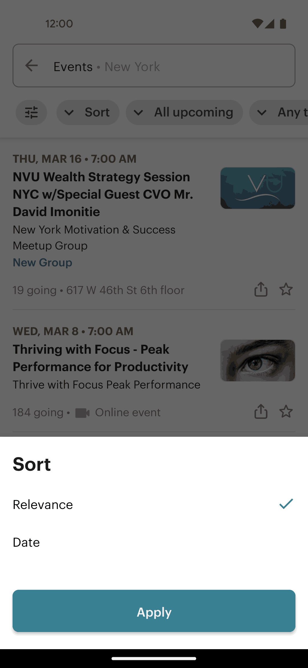 Meetup Android Social Networking interface screenshot 18