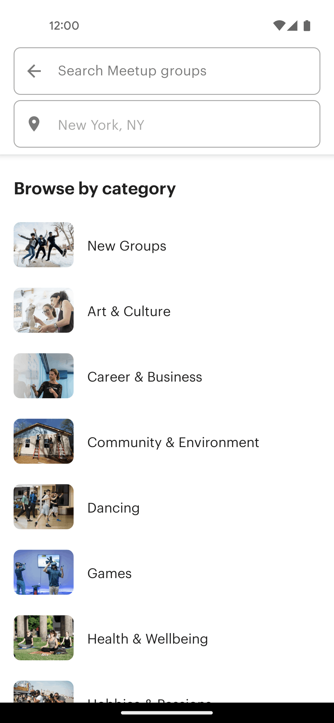 Meetup Android Social Networking interface screenshot 19