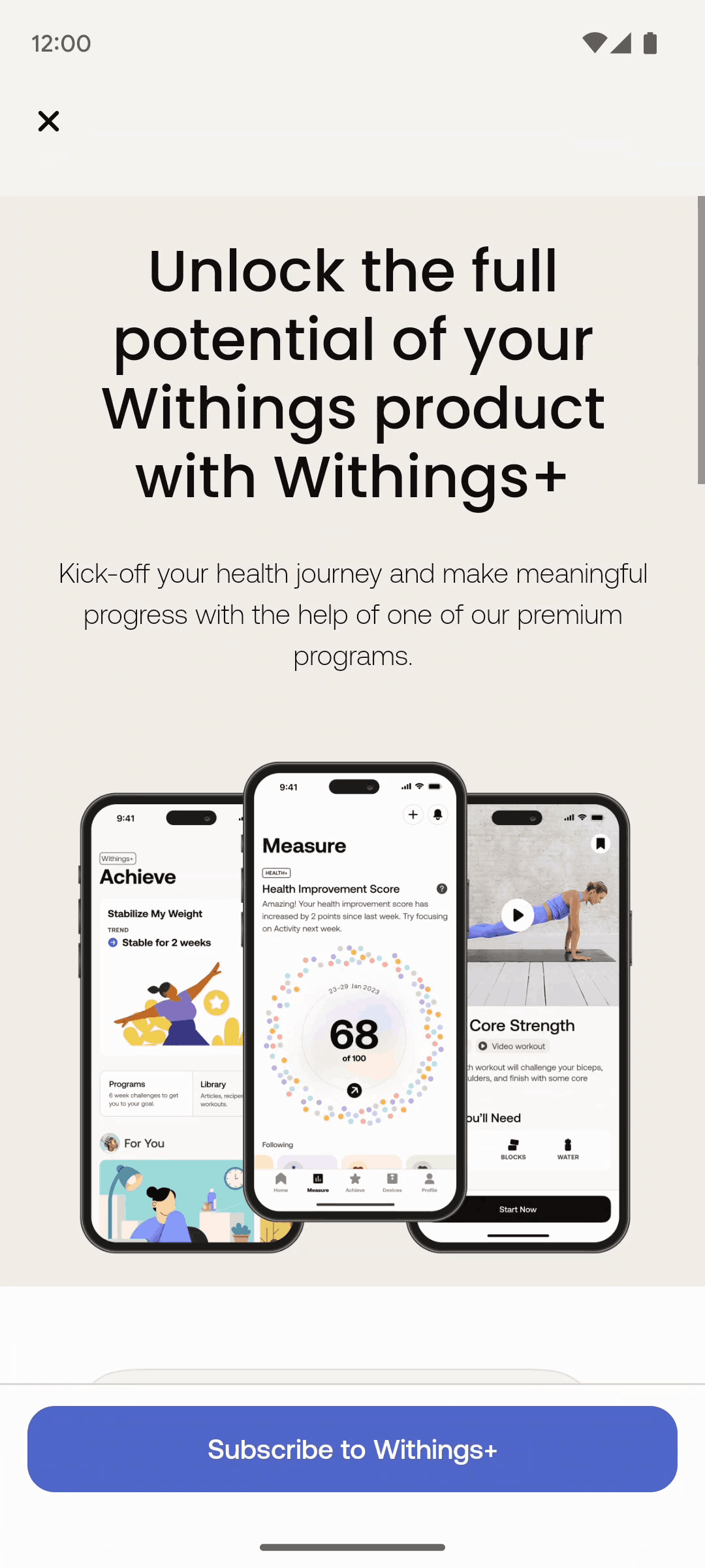 Withings Health Mate Android Health & Fitness interface screenshot 20