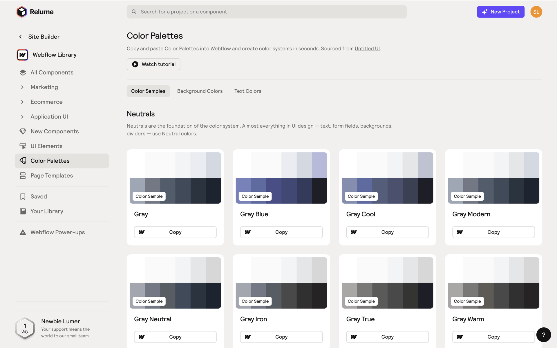 Relume Web AI interface screenshot 1