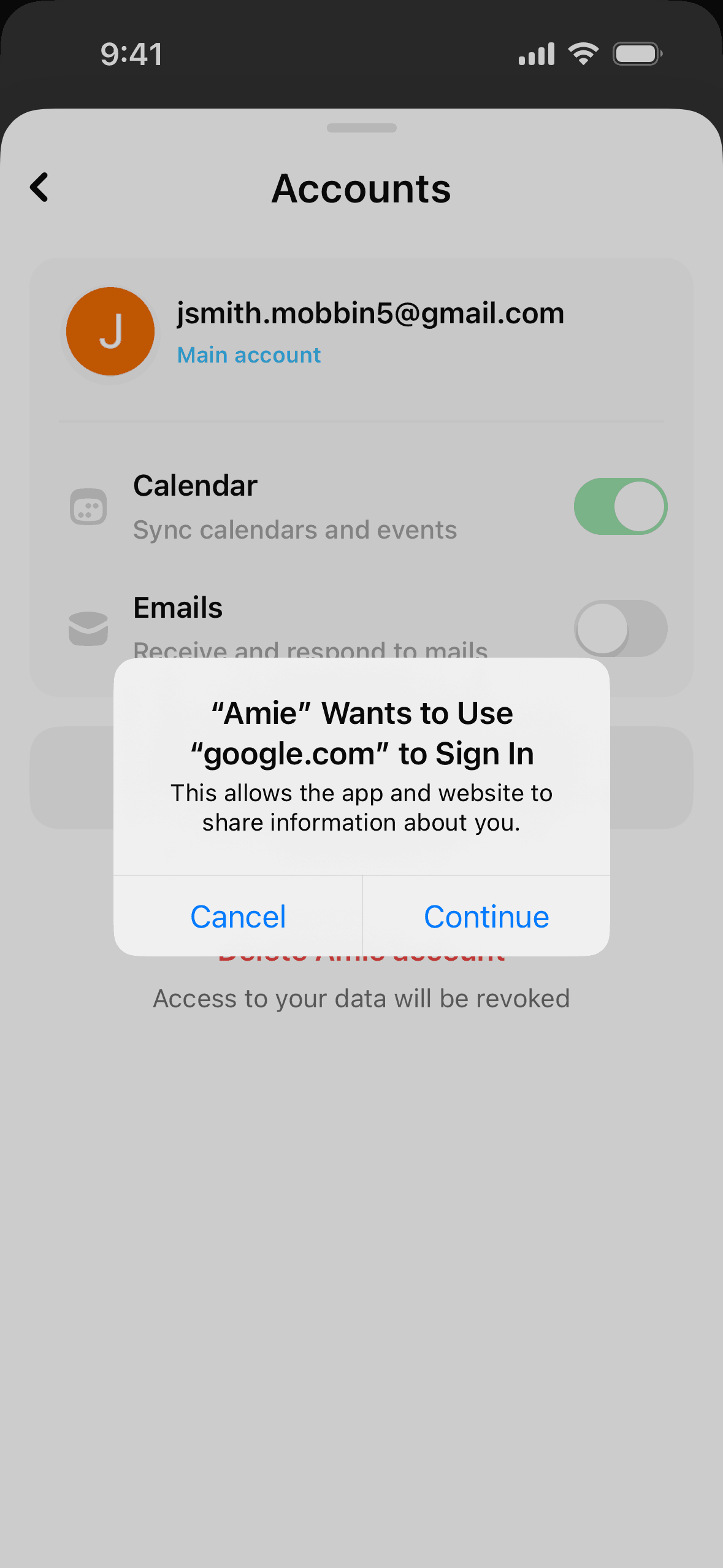 Amie iOS Productivity interface screenshot 16