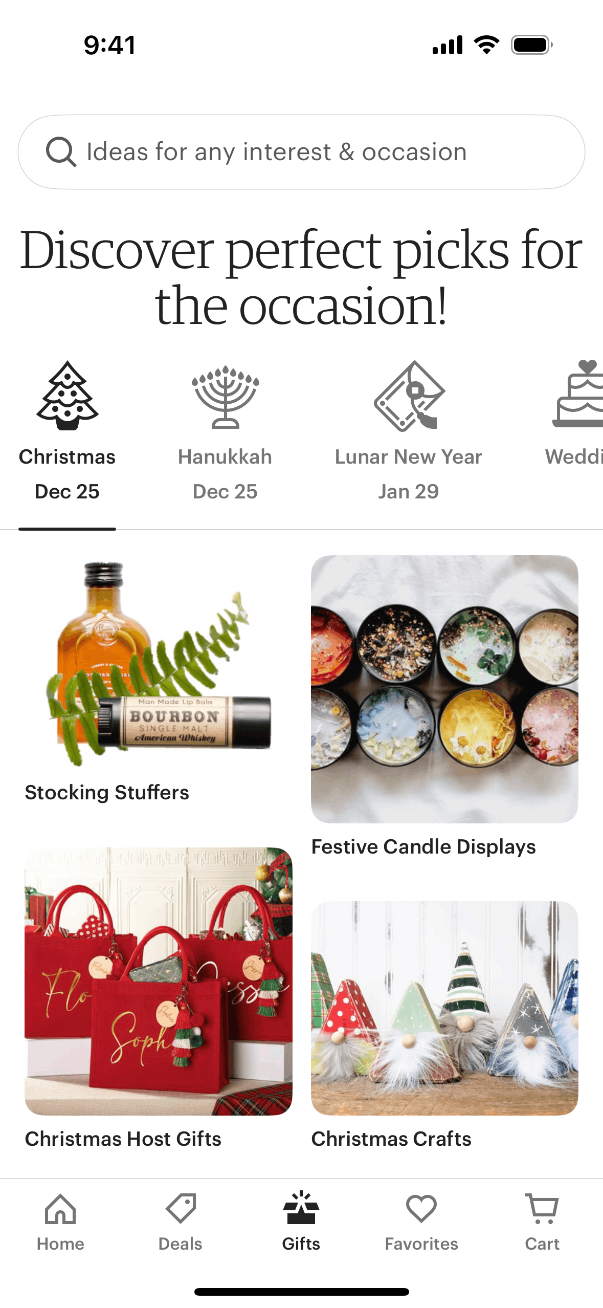 Gifts on Etsy (ios) screen 2