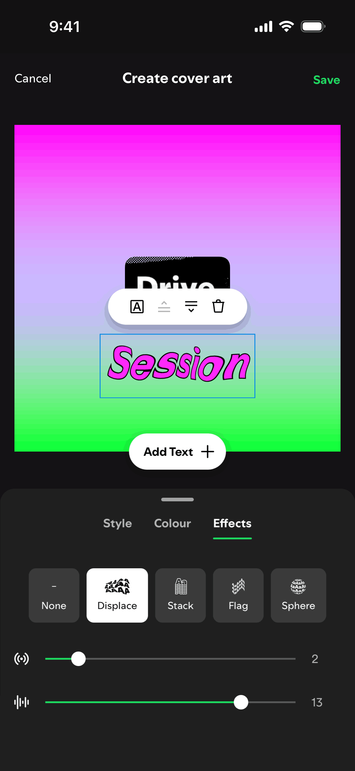 Spotify iOS app screen