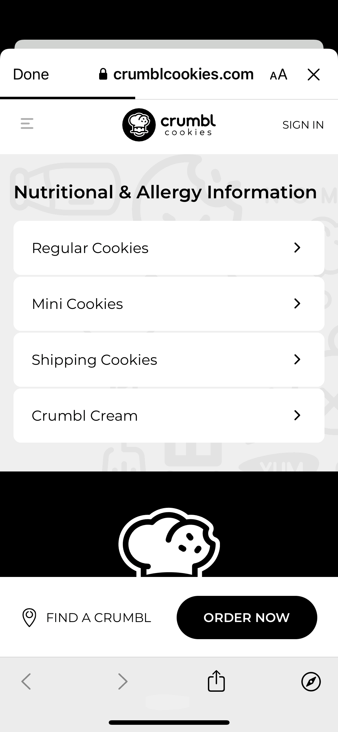 Crumbl Cookies iOS Food & Drink interface screenshot 7
