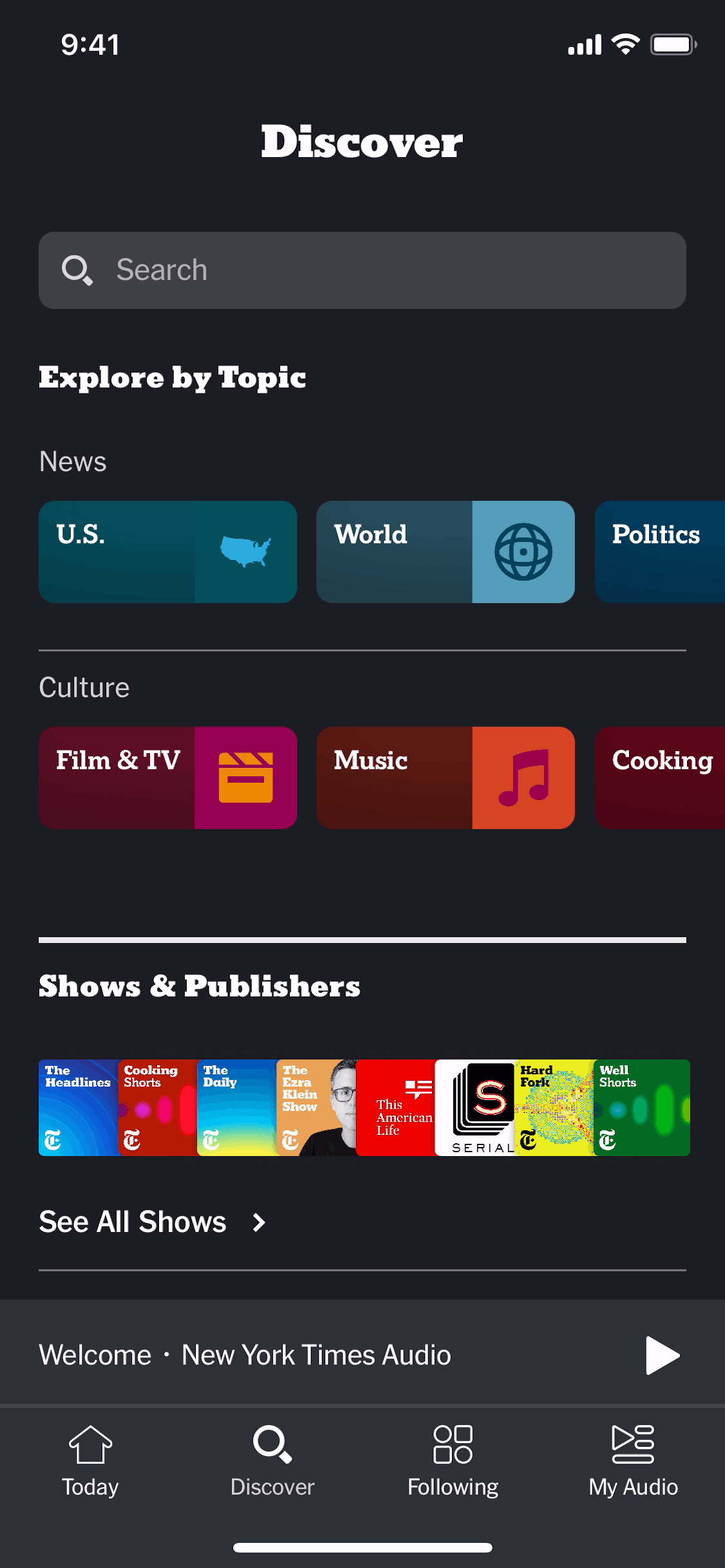 NYT Audio iOS Music & Audio interface screenshot 14