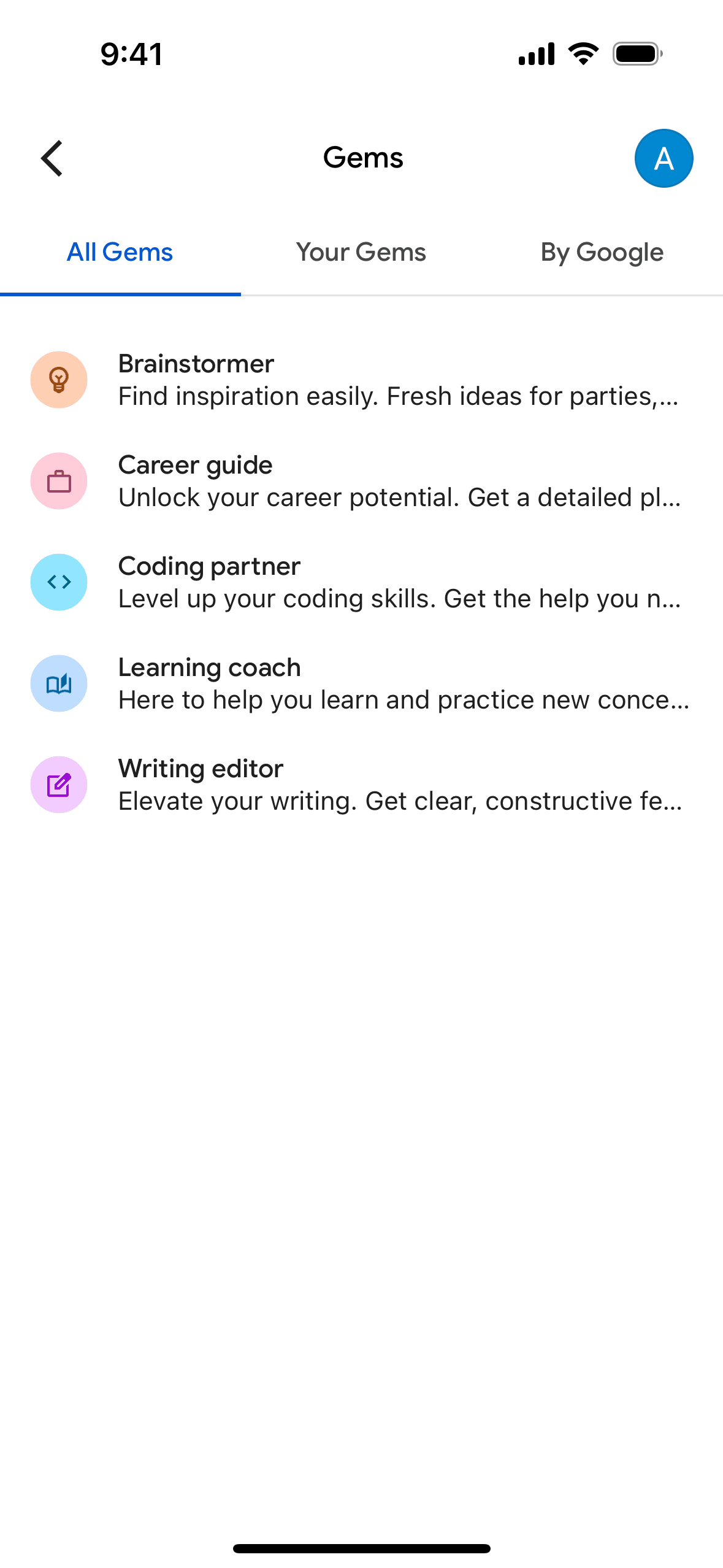 Google Gemini iOS AI interface screenshot 2