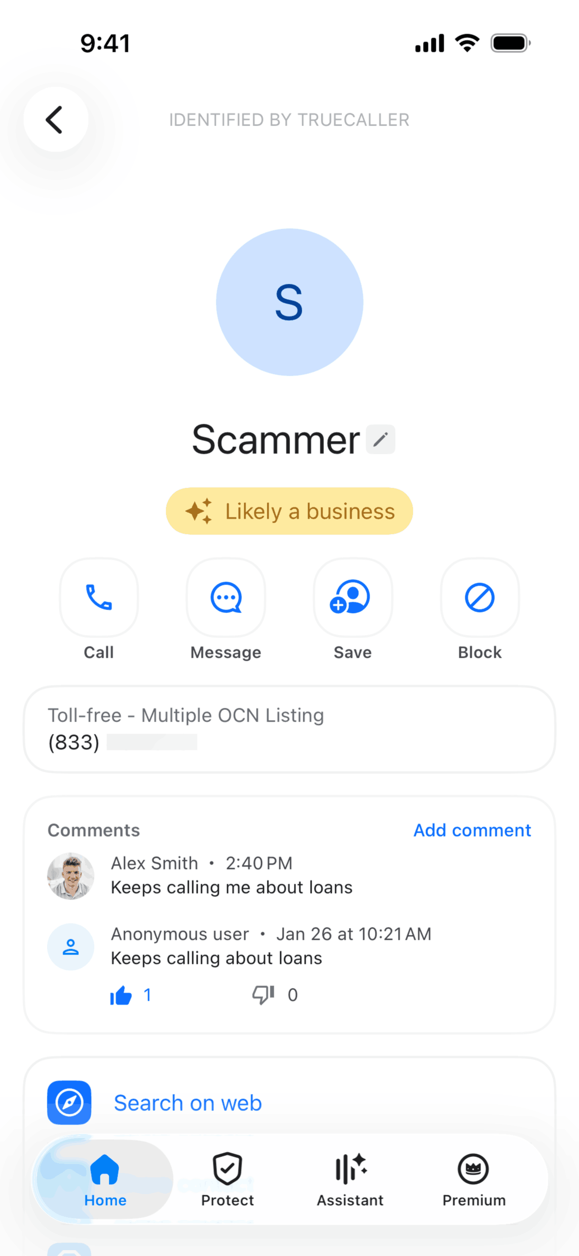 Truecaller iOS Utilities interface screenshot 1