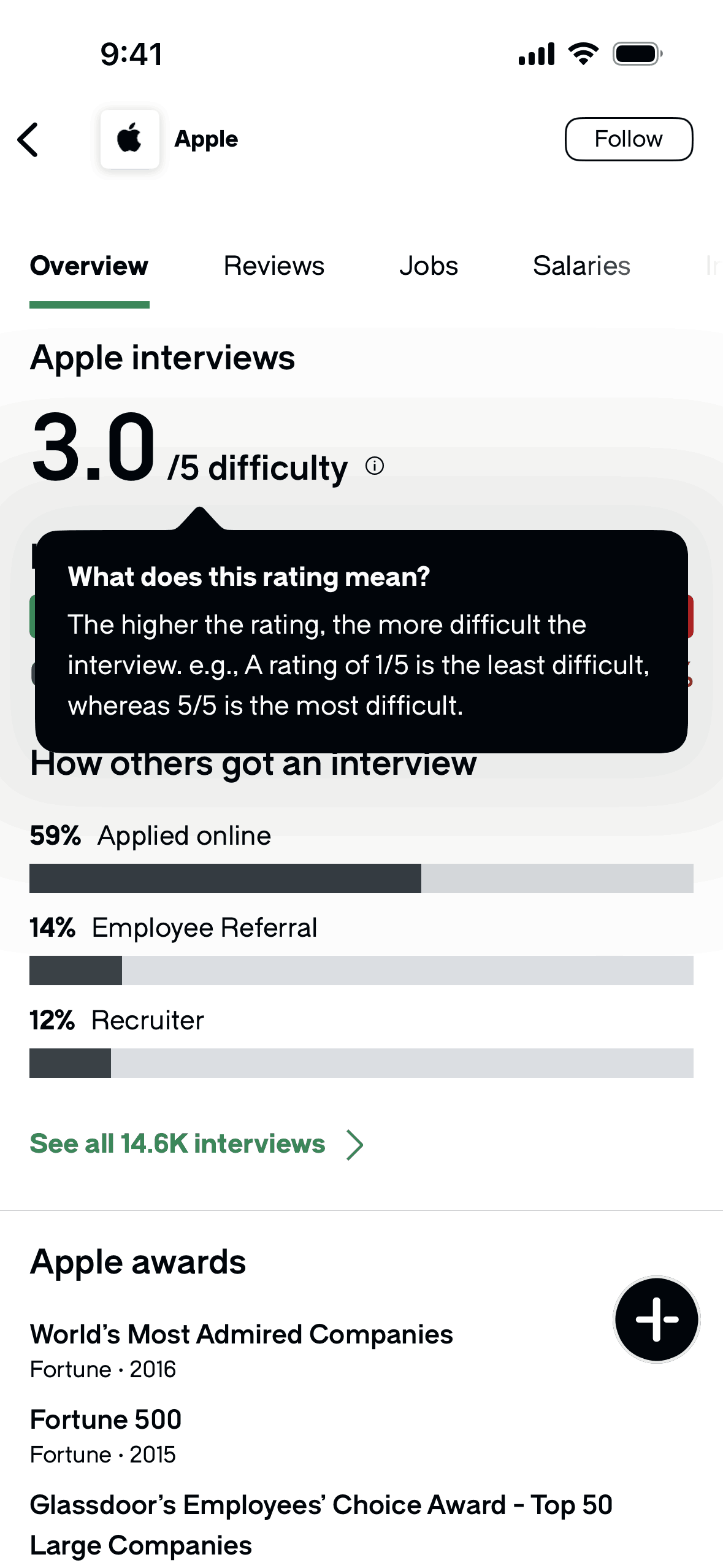 Glassdoor iOS Jobs & Recruitment interface screenshot 17