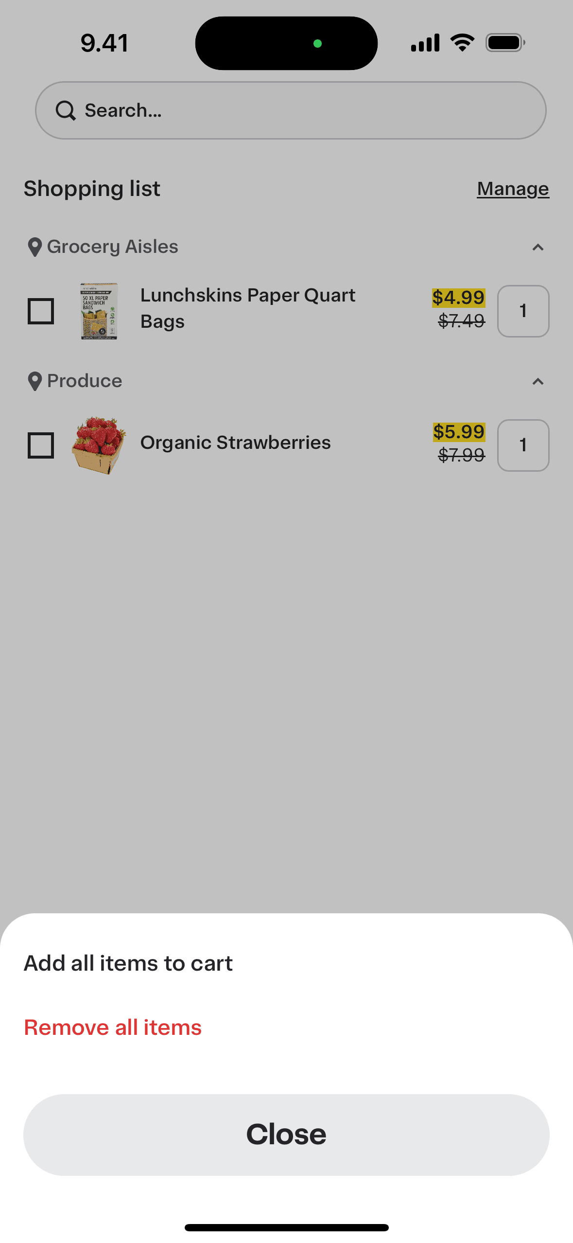 Instacart iOS Shopping interface screenshot 24