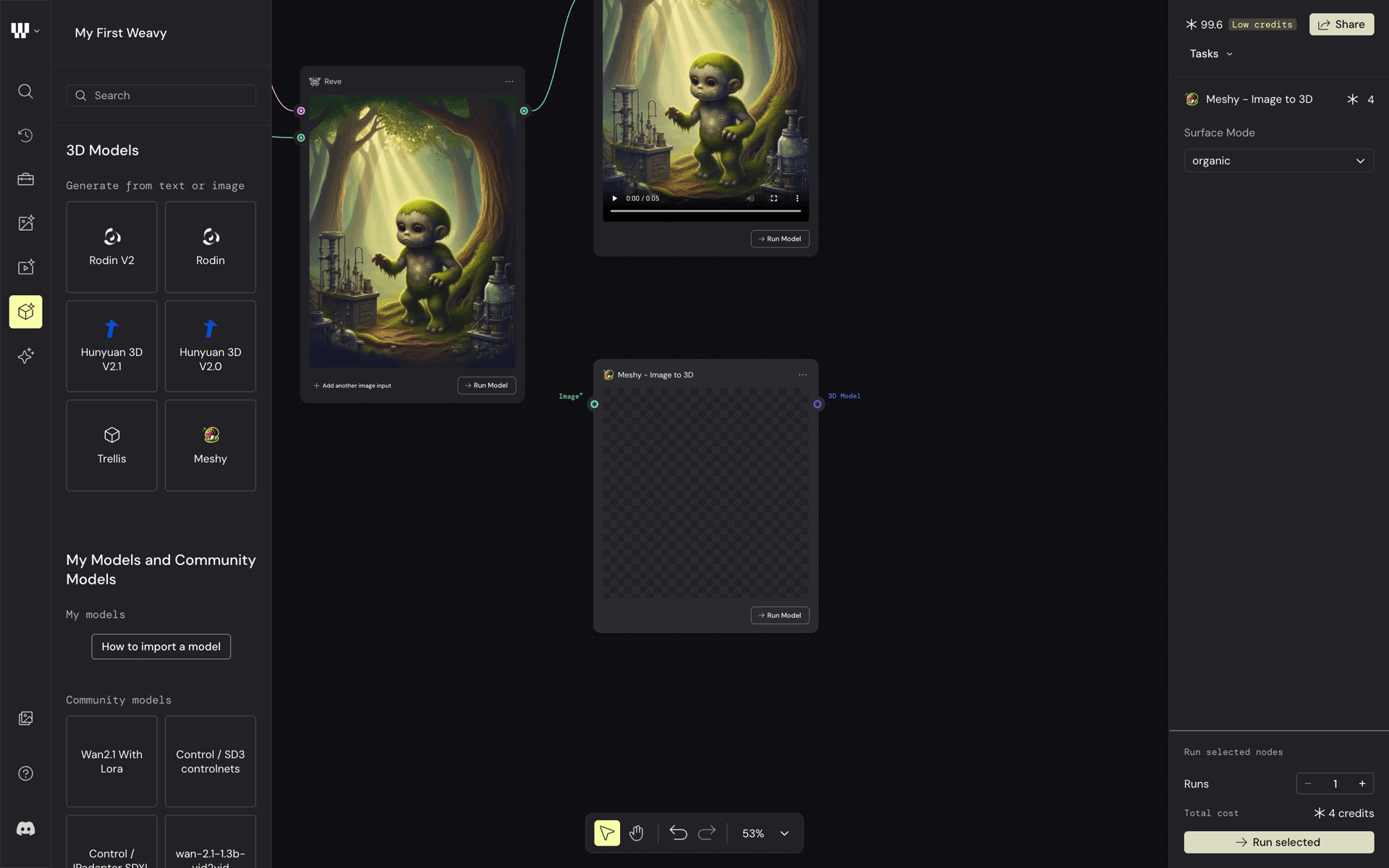 Weavy Web AI interface screenshot 1