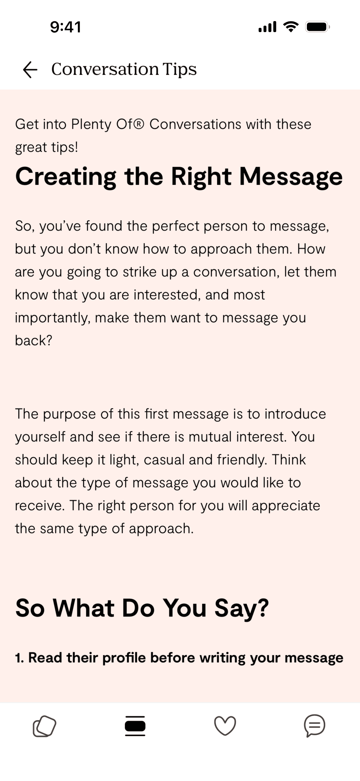 Plenty of Fish iOS dating interface screenshot 6