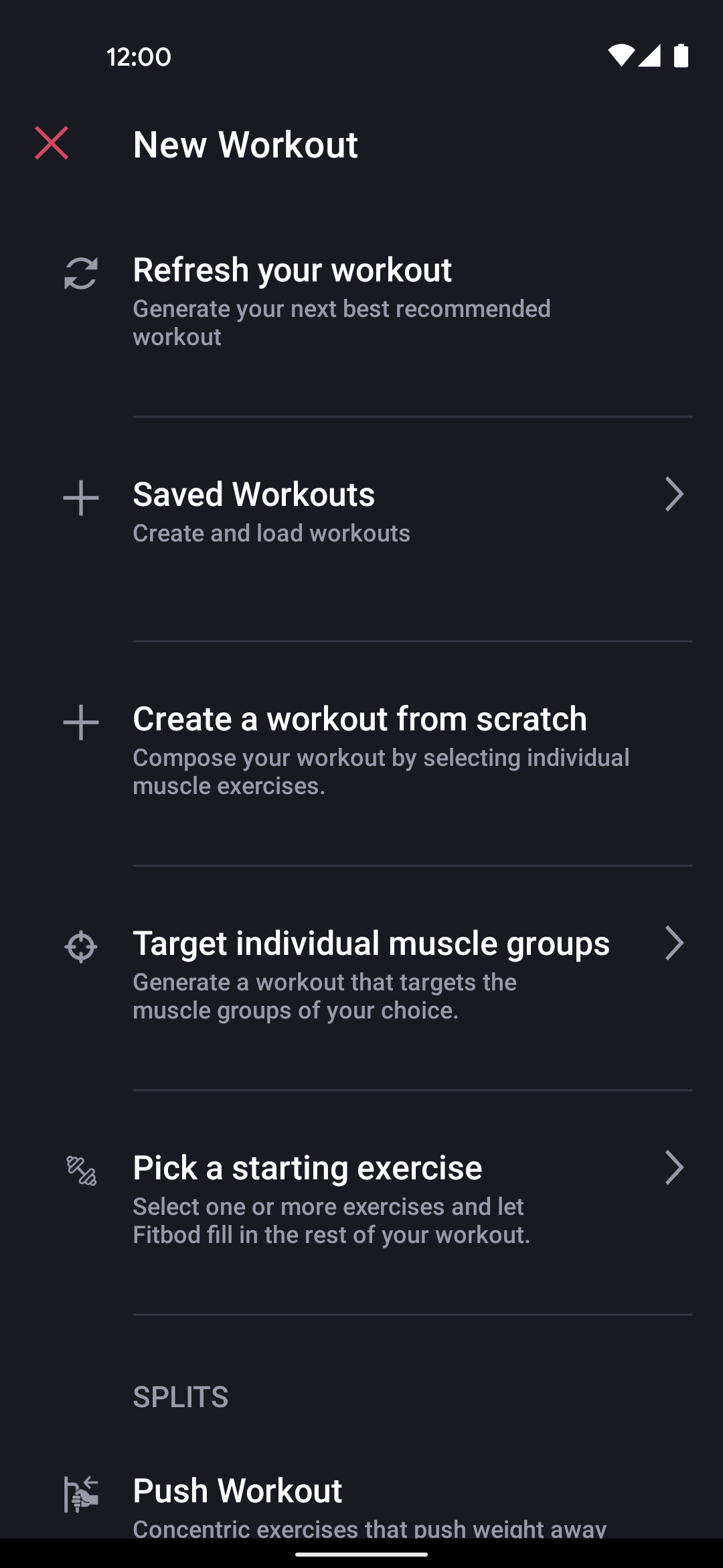 Fitbod Android Health & Fitness interface screenshot 13