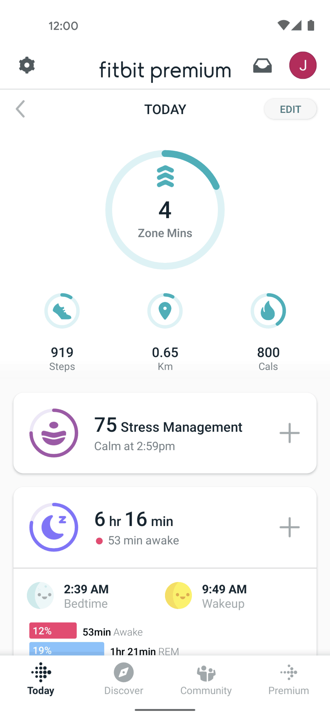 Fitbit Android Health & Fitness interface screenshot 2