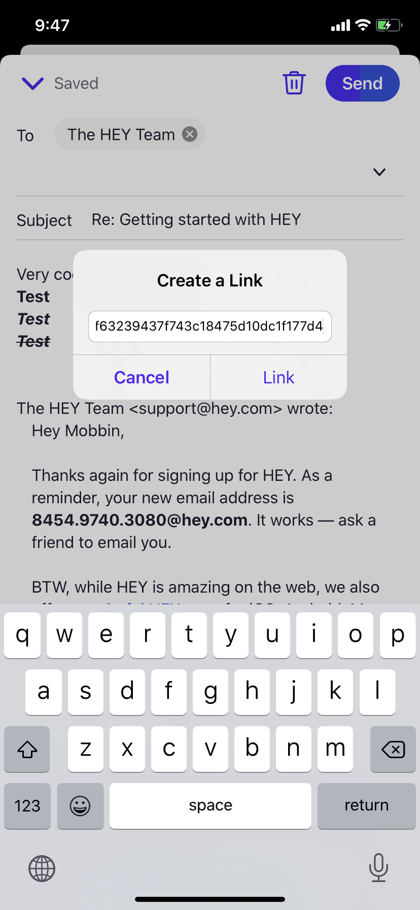 HEY iOS Productivity interface screenshot 20