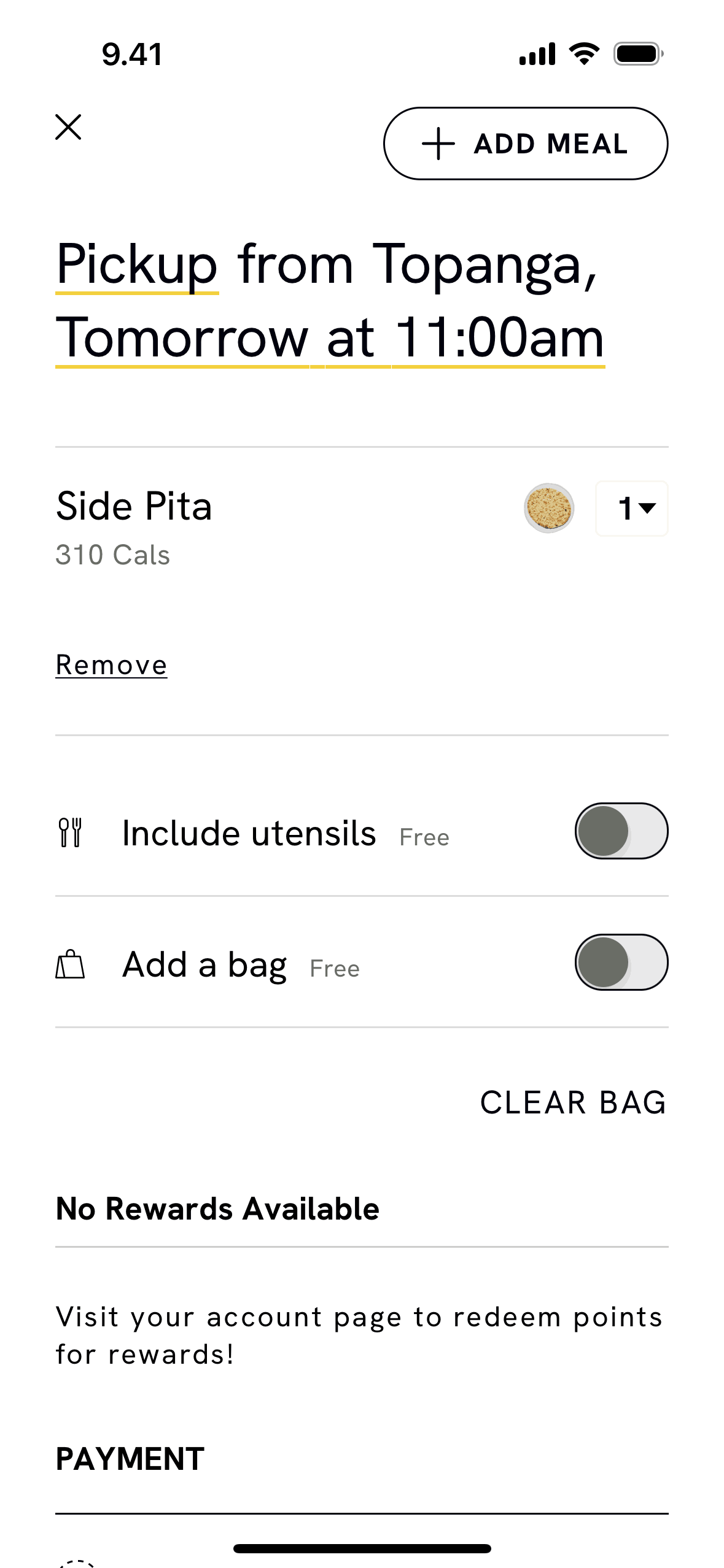 CAVA iOS Food & Drink interface screenshot 21