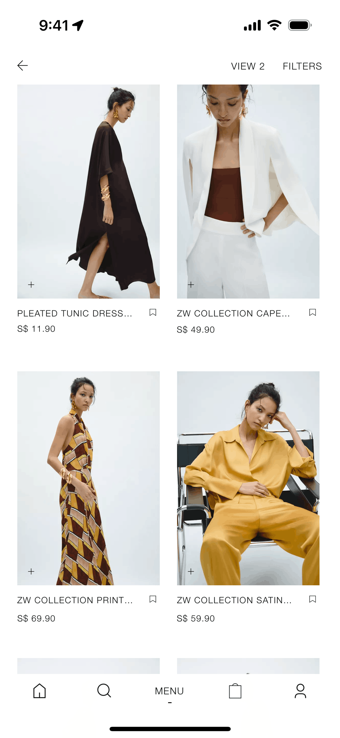 Collection detail on ZARA (ios) screen 2