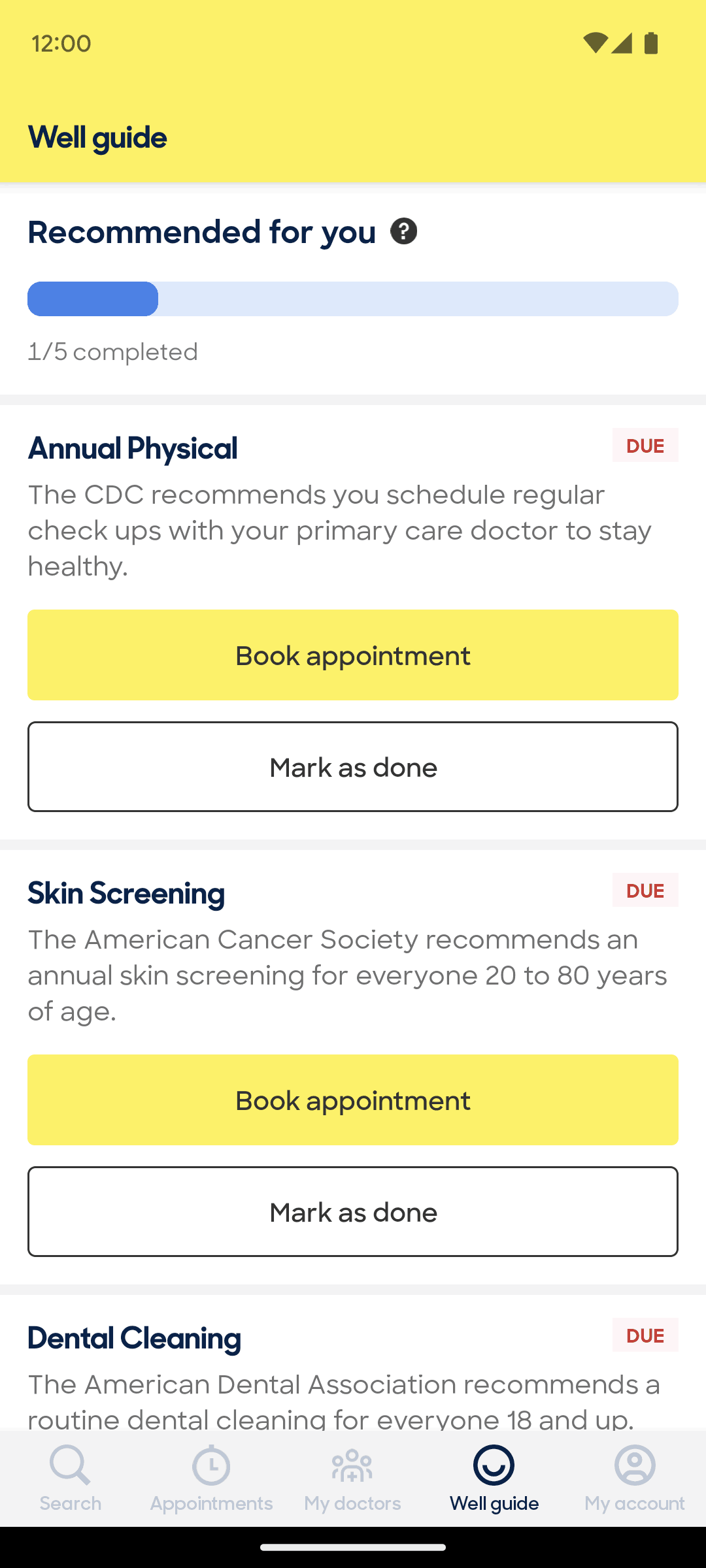 Zocdoc Android Medical interface screenshot 7