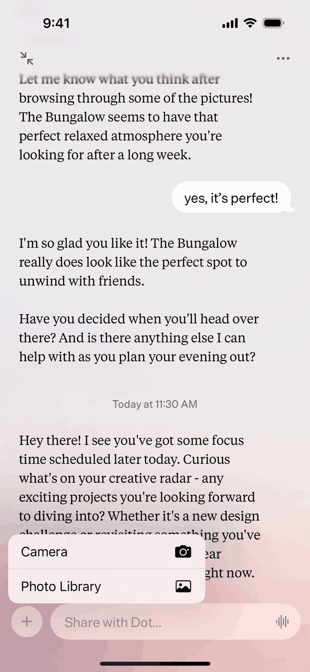 Dot iOS AI interface screenshot 11