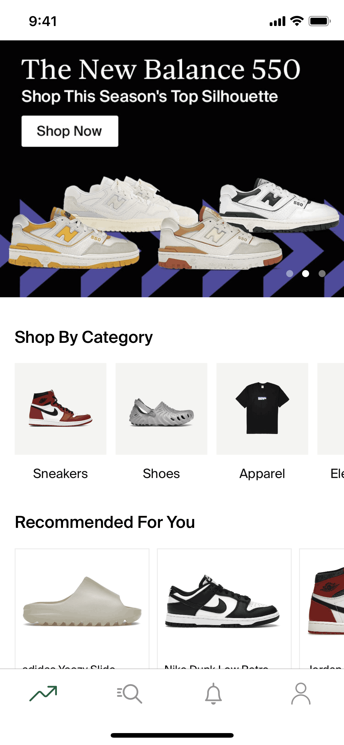 Home on StockX (ios) screen 2
