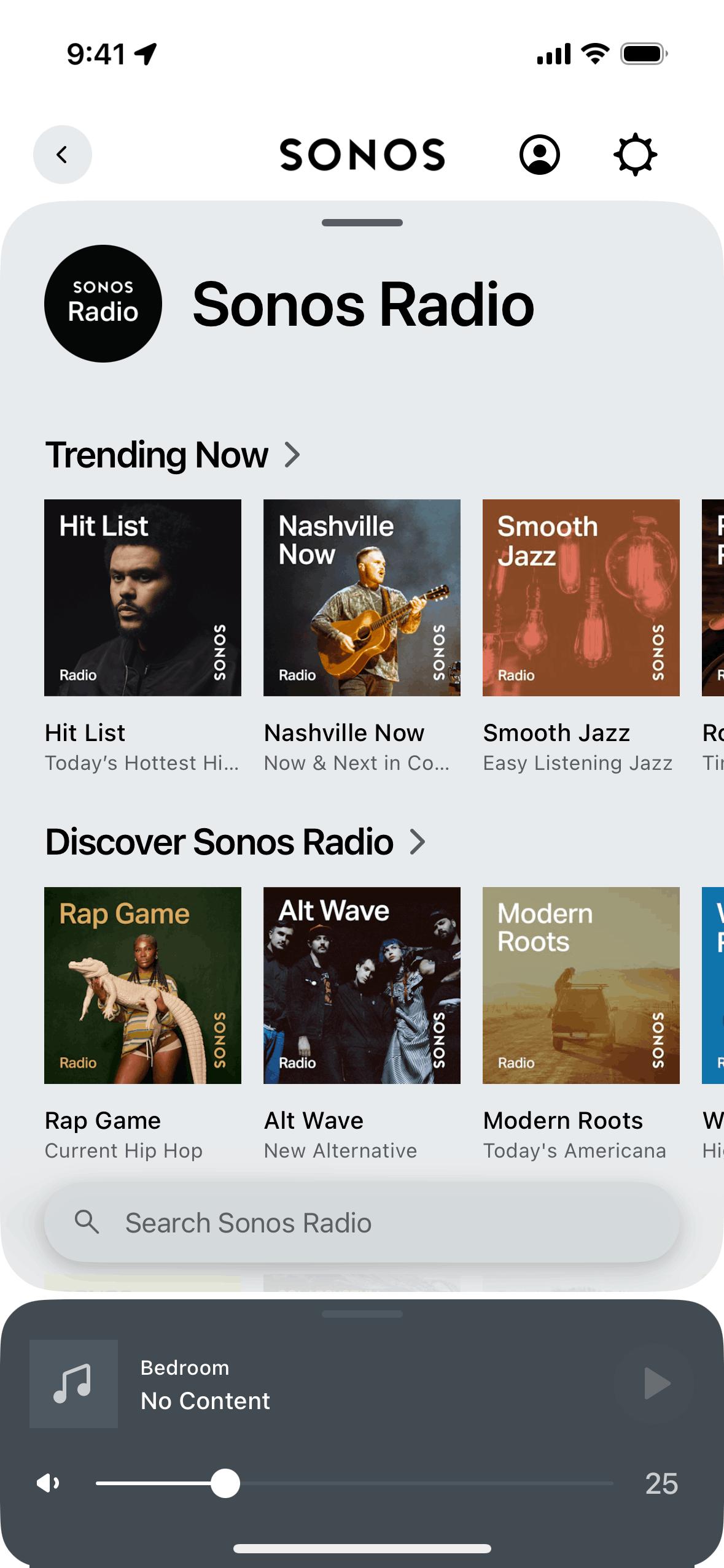 Sonos Radio on Sonos (ios) screen 2
