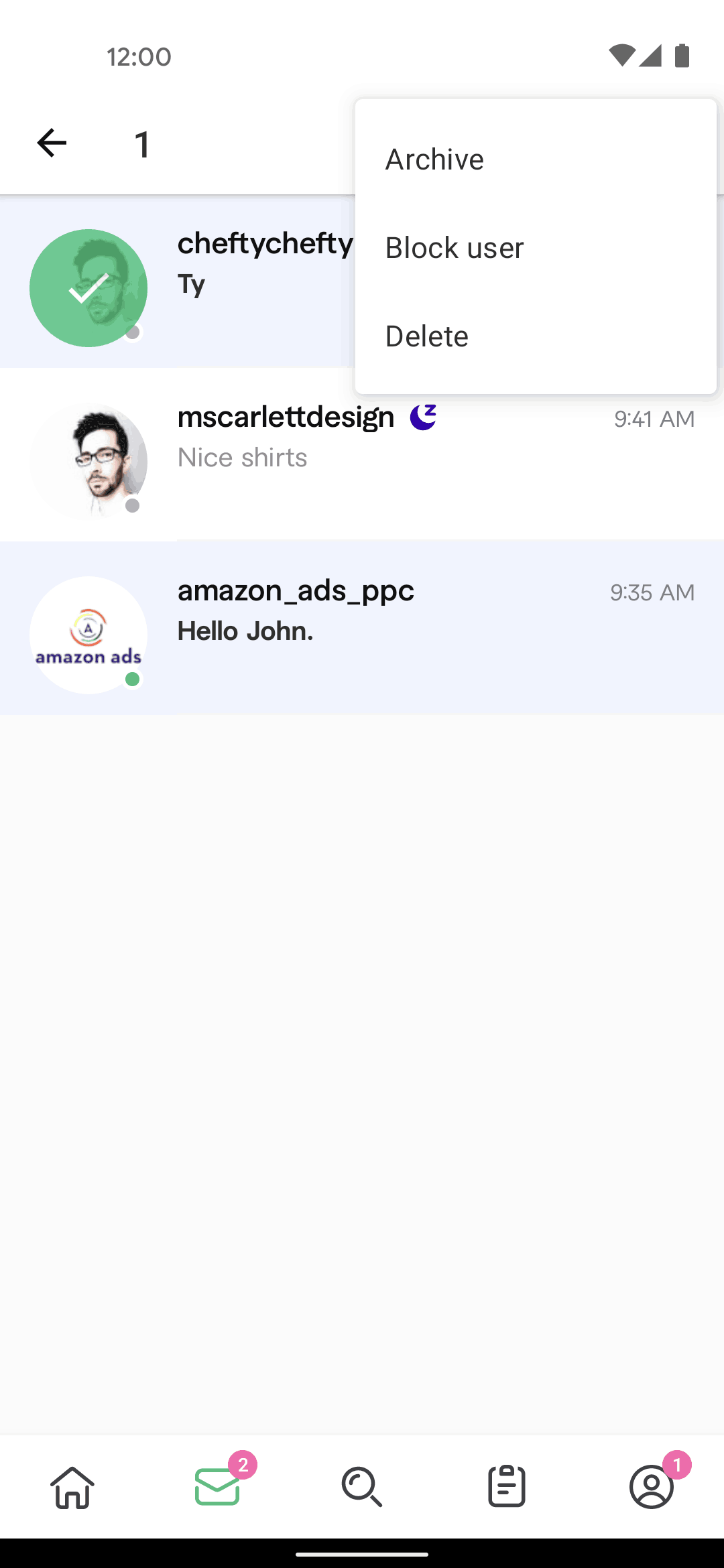Fiverr Android Business interface screenshot 10