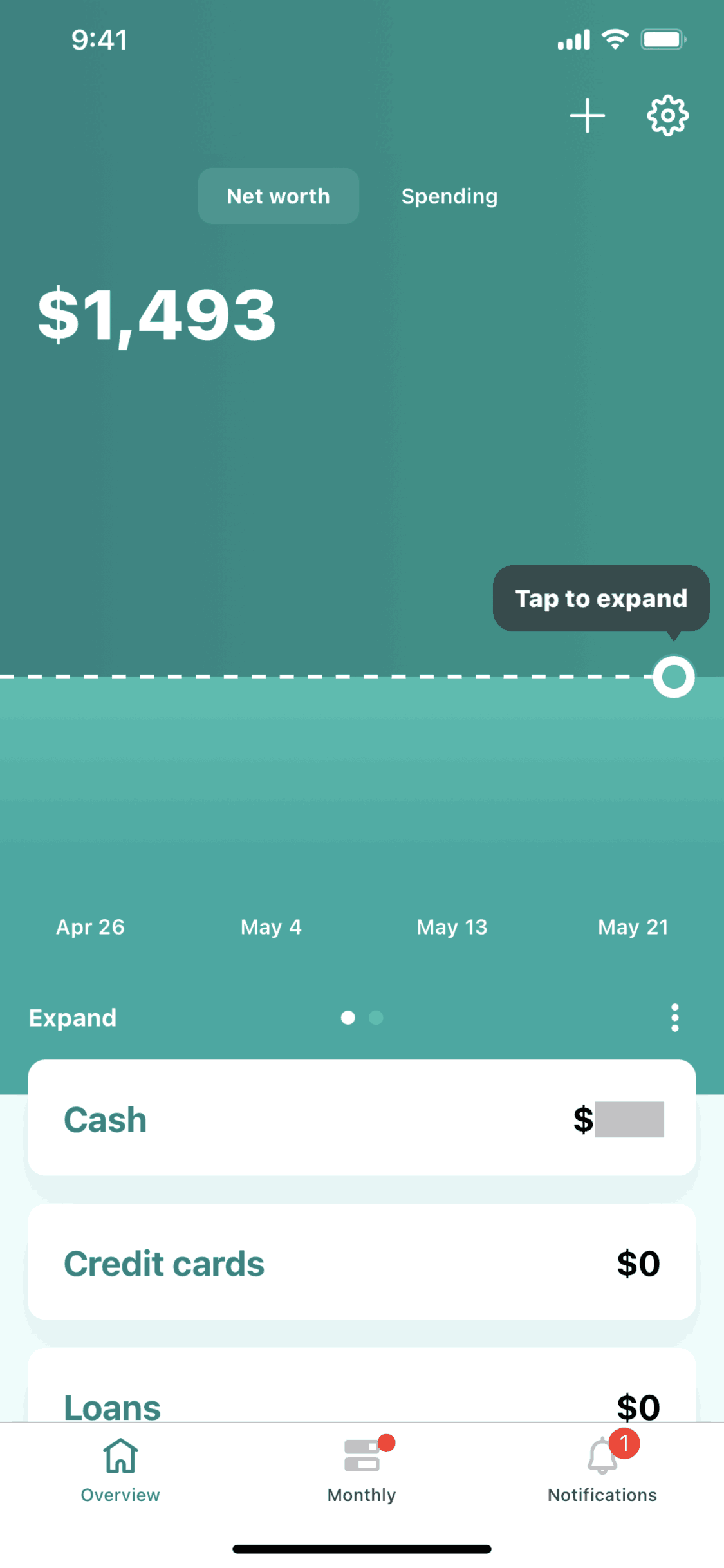 Mint iOS Finance interface screenshot 1