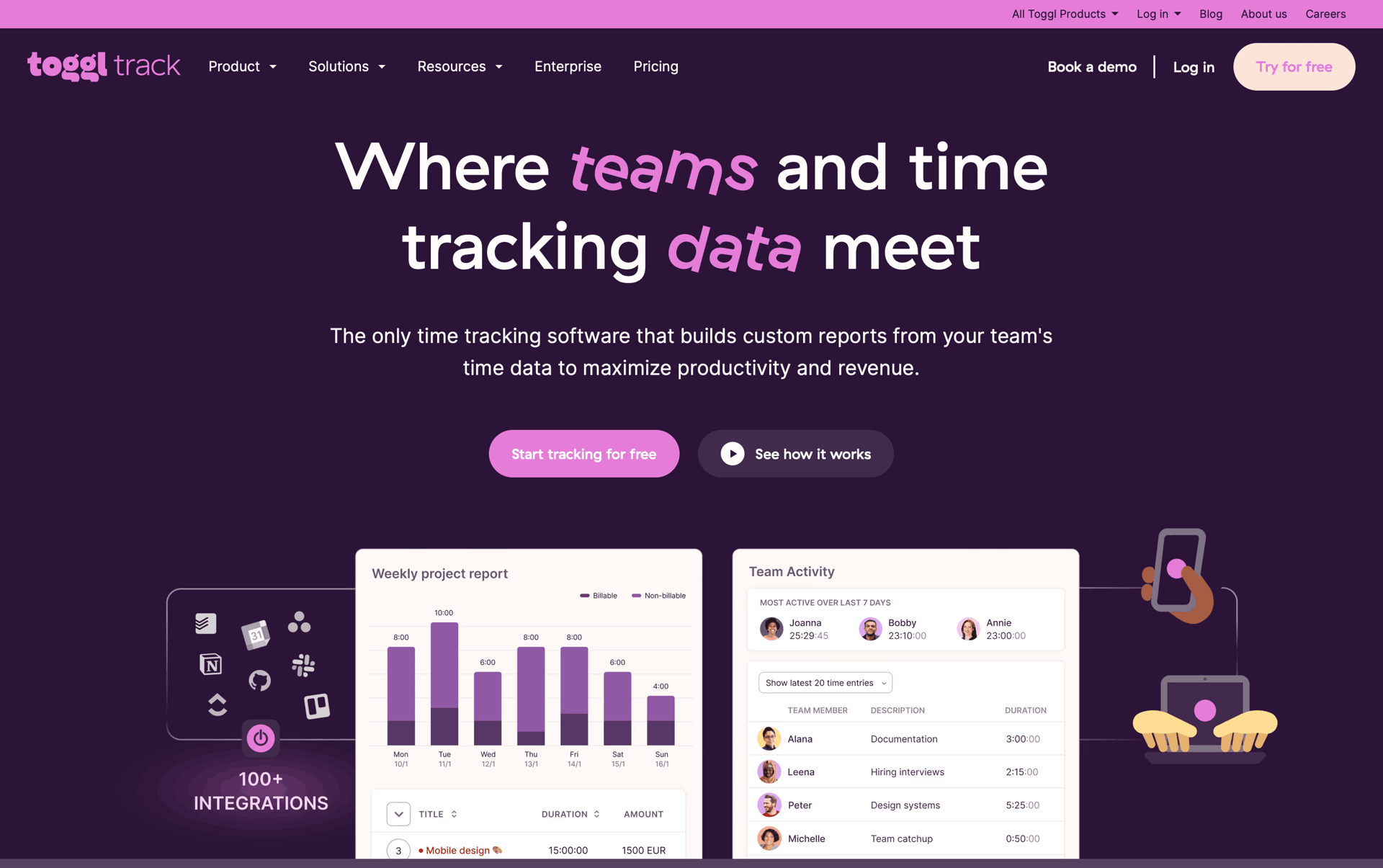 Toggl Track Web Business interface screenshot 1