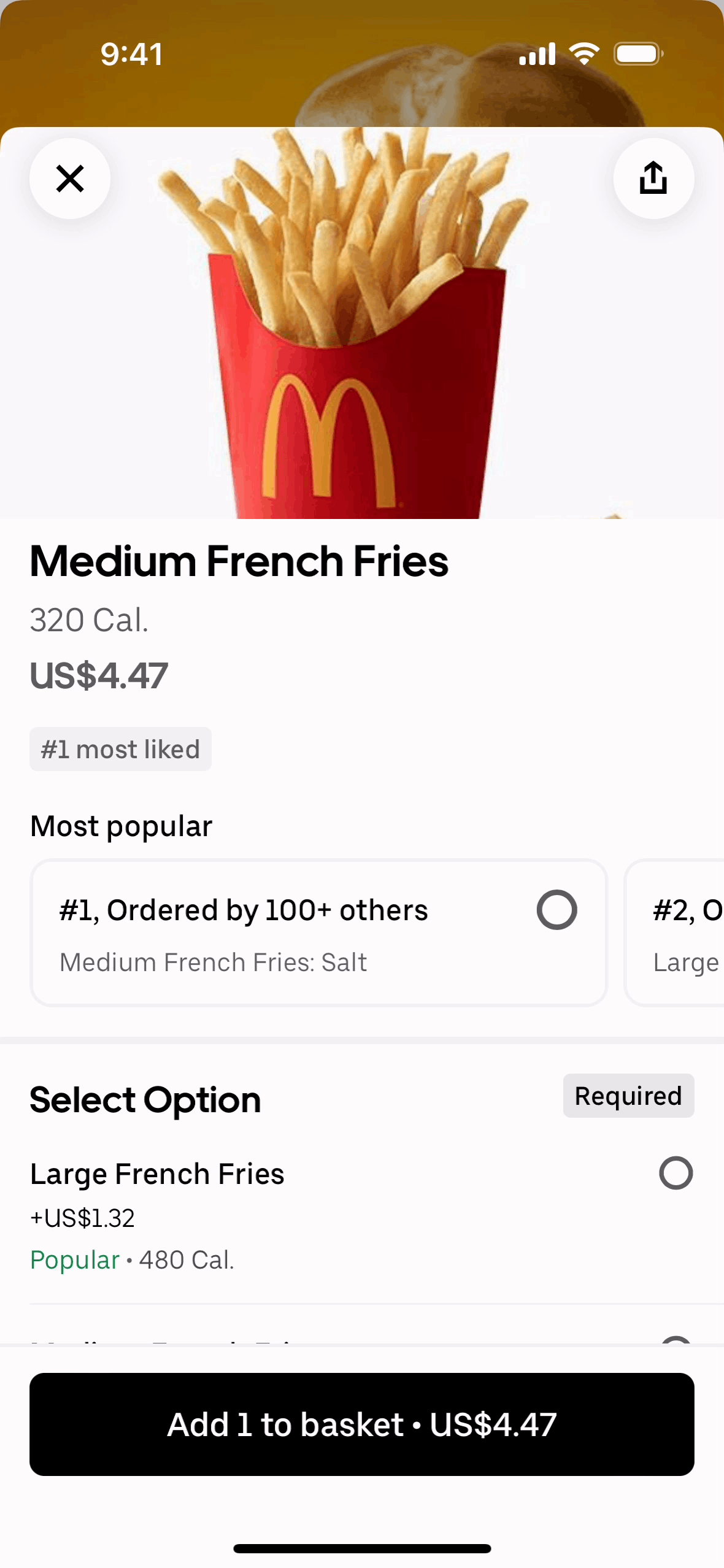 Uber Eats iOS Food & Drink interface screenshot 7