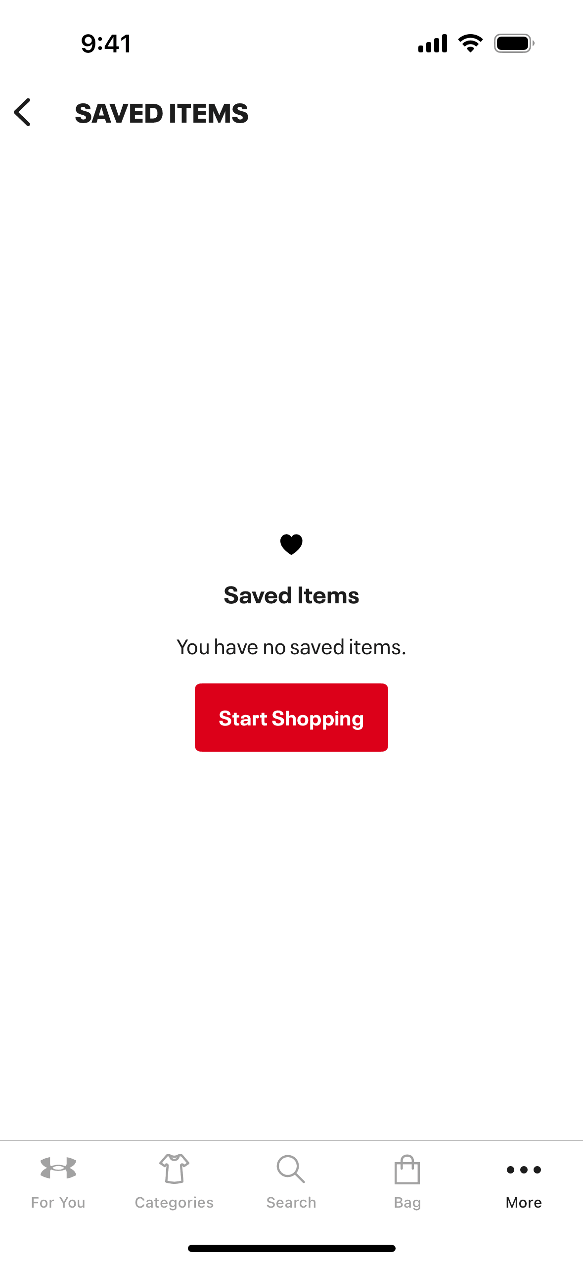 Under Armour iOS Shopping interface screenshot 3