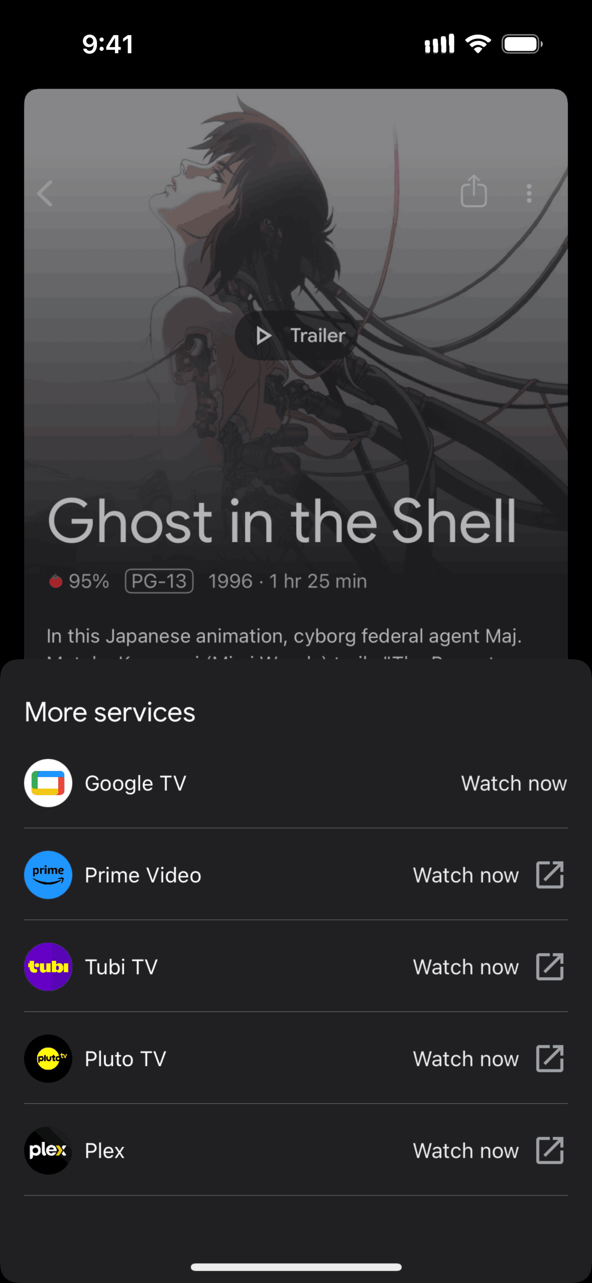 Google TV iOS Entertainment interface screenshot 7