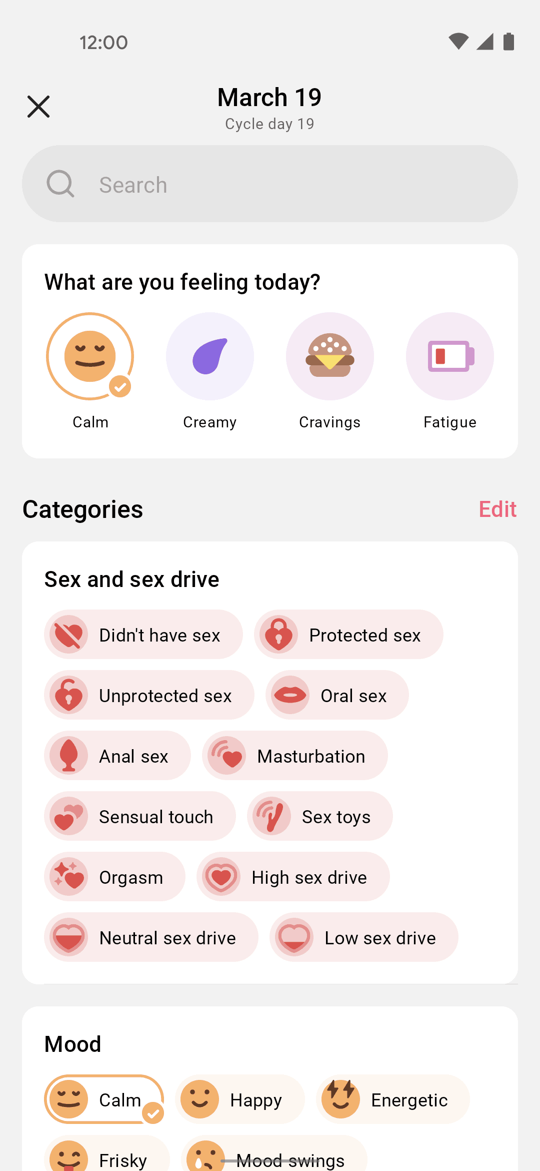 Flo Android Health & Fitness interface screenshot 9