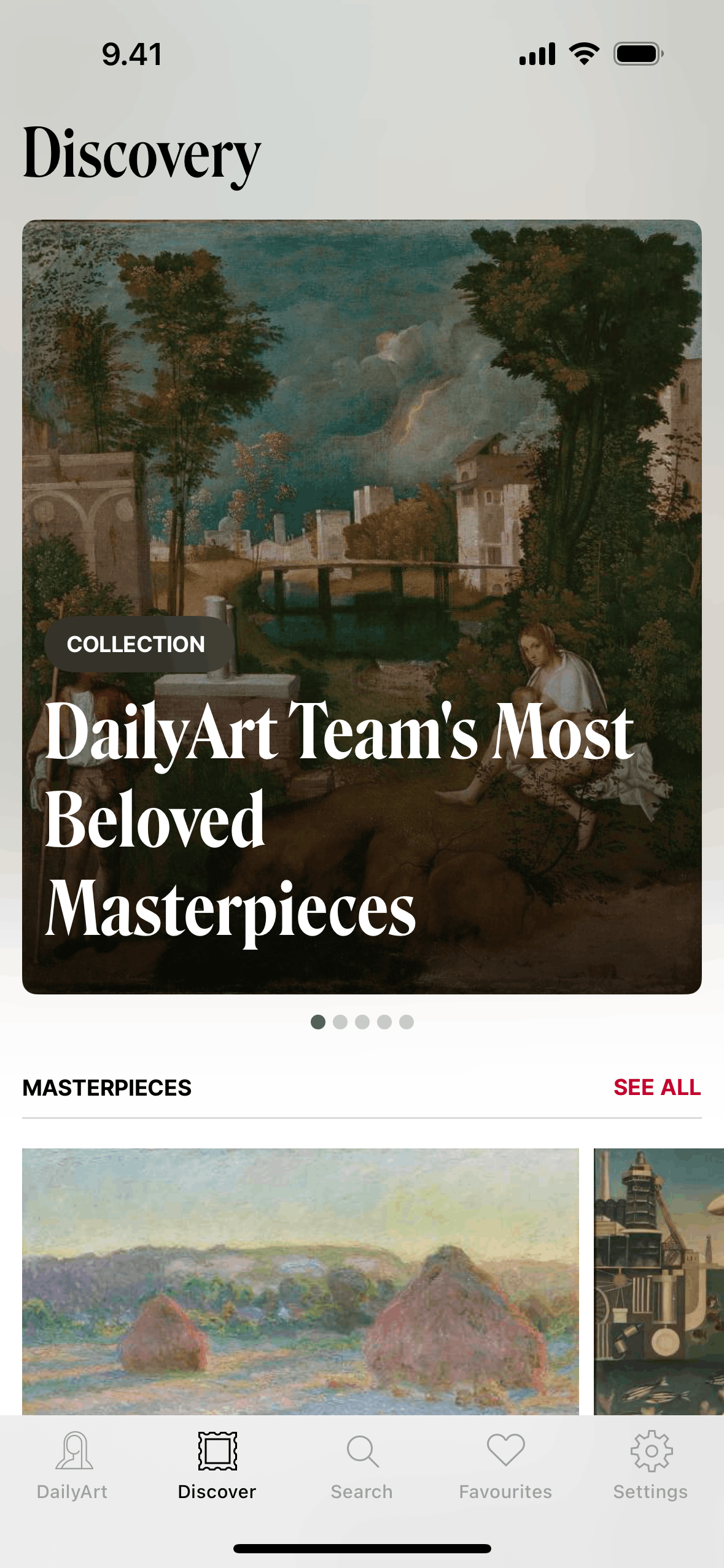 DailyArt iOS Education interface screenshot 3