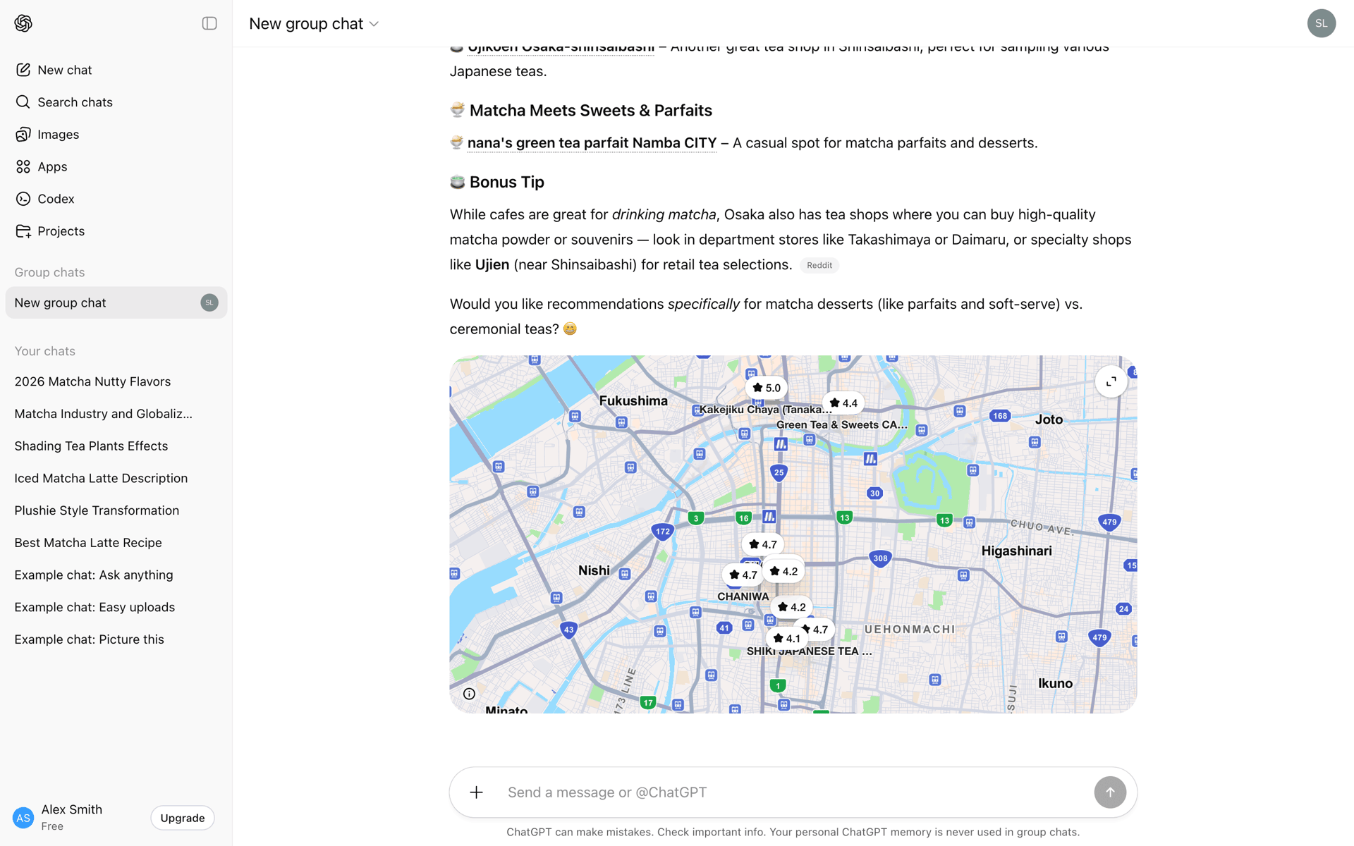ChatGPT Web AI interface screenshot 1