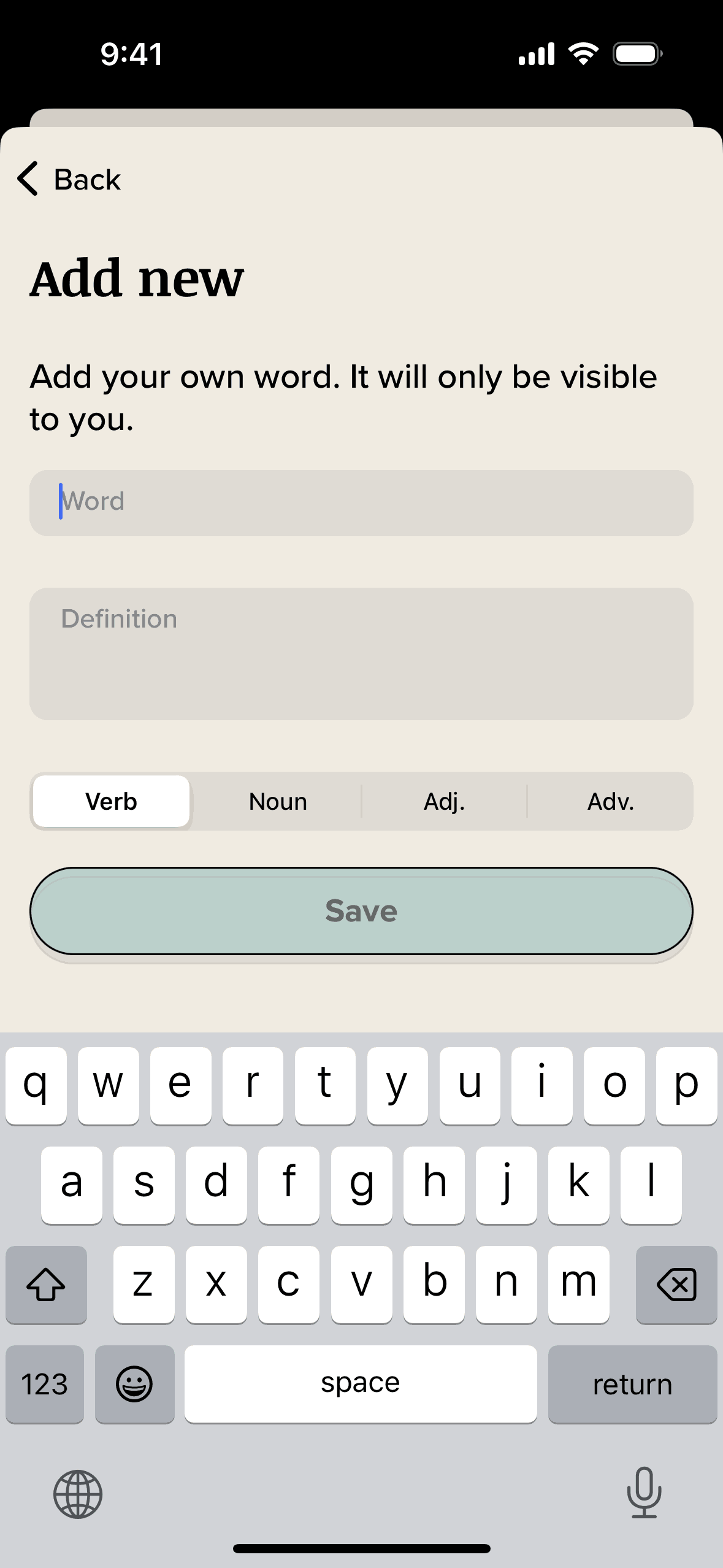 Vocabulary iOS Education interface screenshot 10