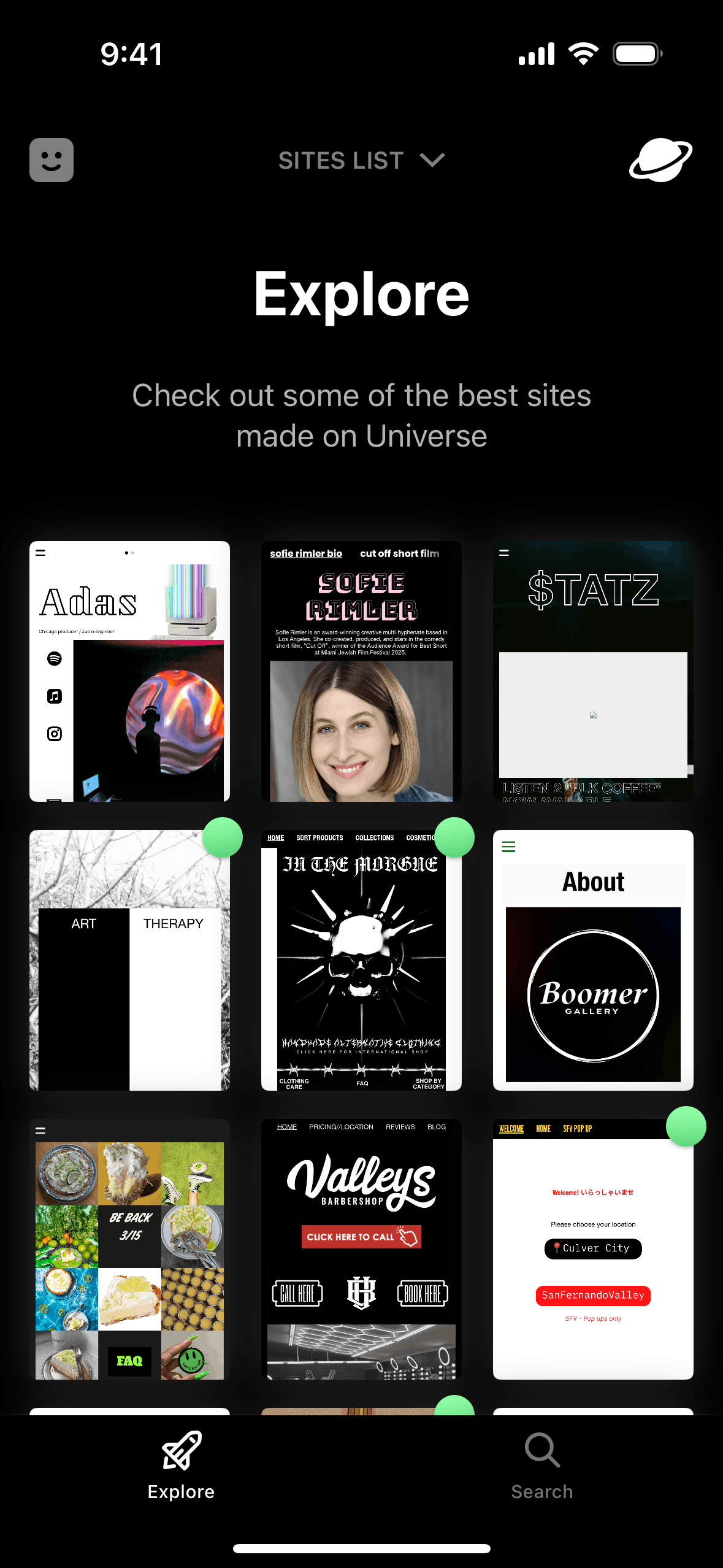 Universe iOS Graphics & Design interface screenshot 3