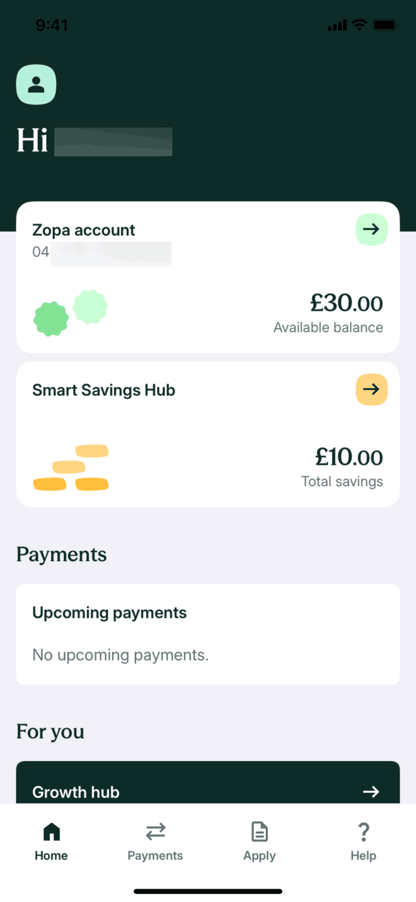 Zopa Bank iOS Finance interface screenshot 1