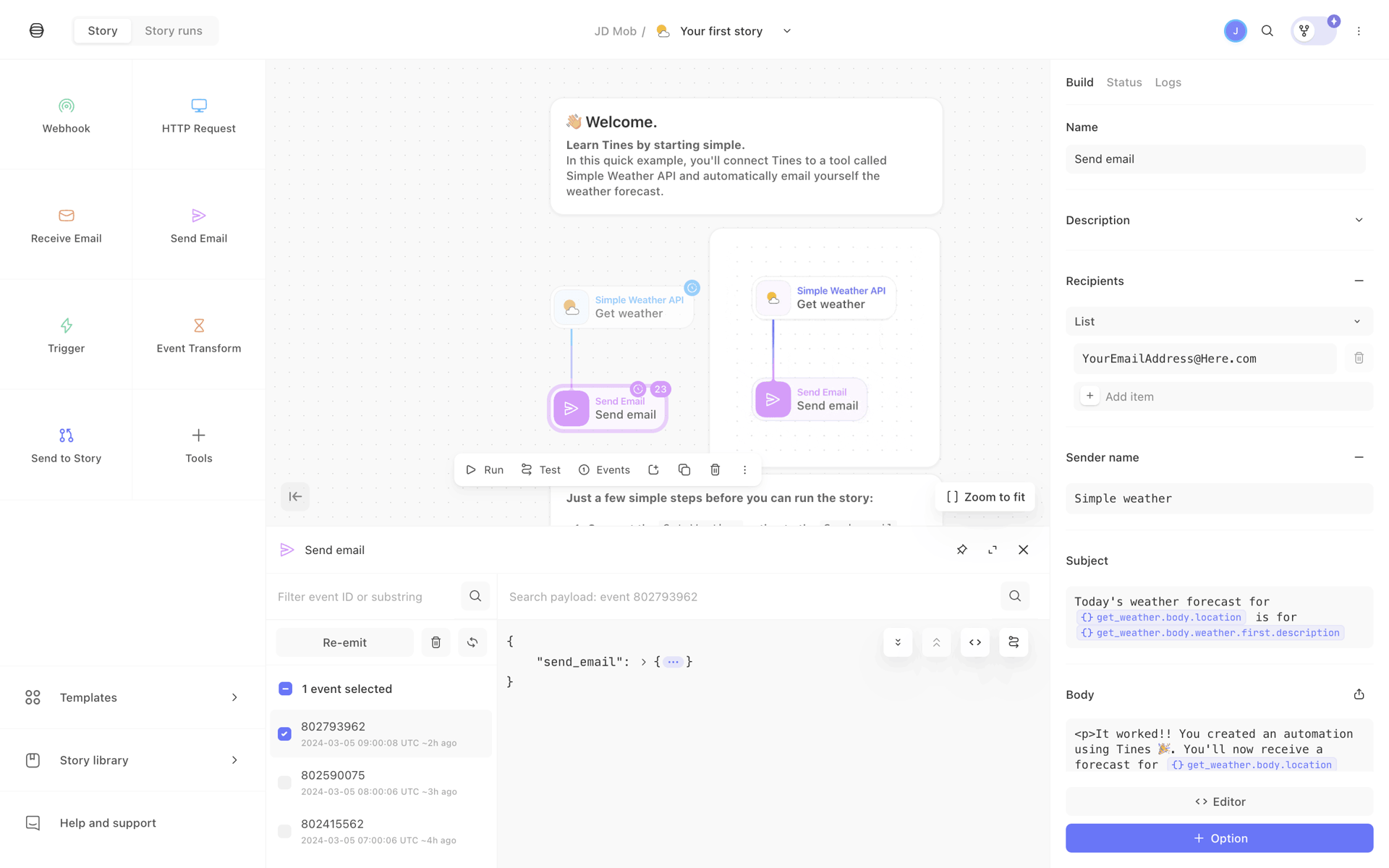 Tines Web Collaboration interface screenshot 1