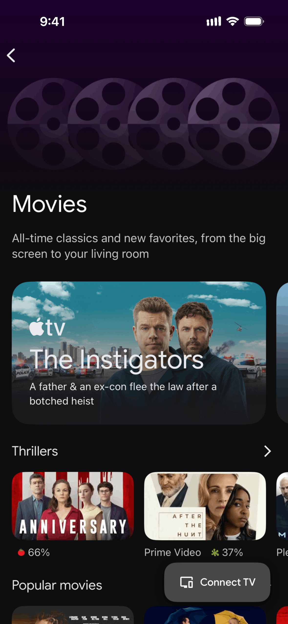 Google TV iOS Entertainment interface screenshot 3