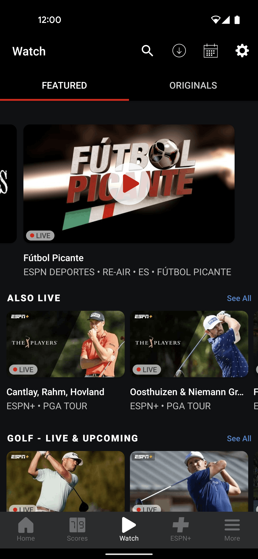 ESPN Android Sports interface screenshot 5